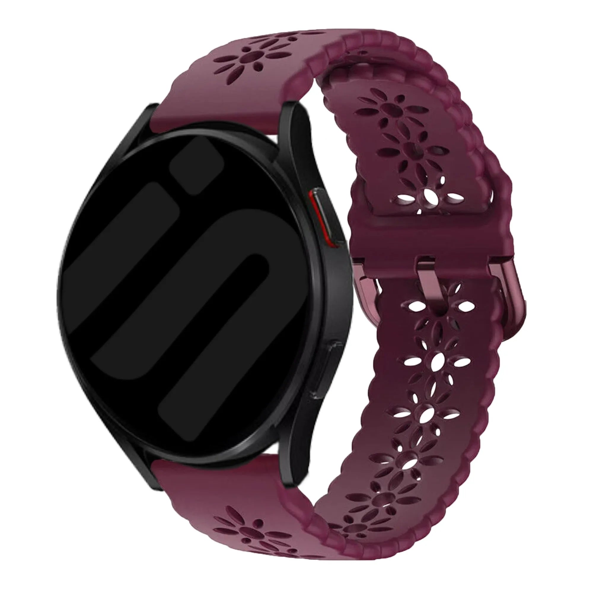 Coros Pace 2 Patterned Silicone Strap (Wine Red)