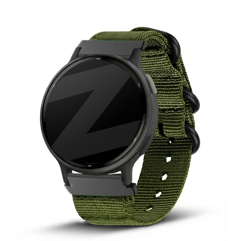 Bandz Garmin Vivoactive 5 Buckled Nylon Strap (Green)