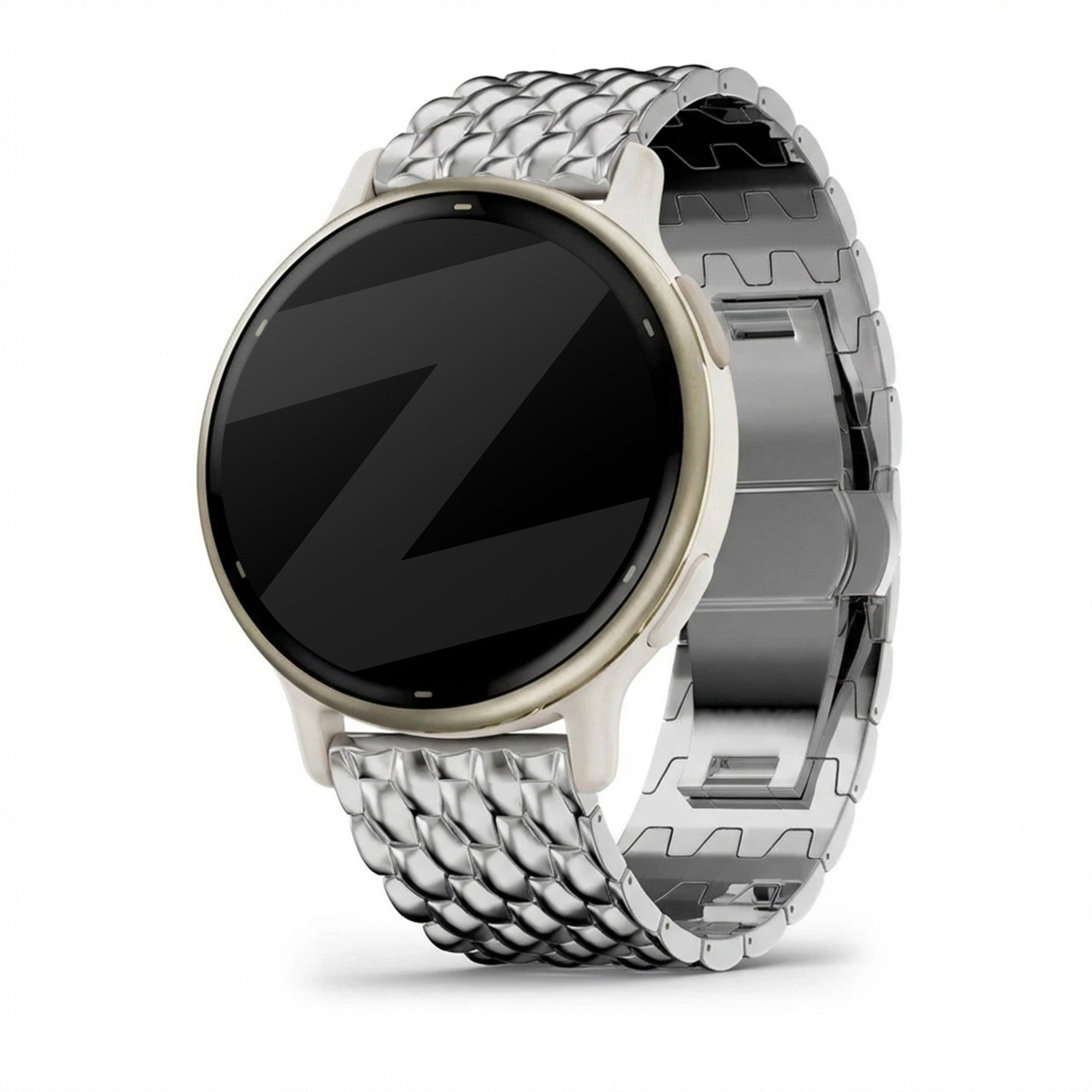 Bandz Garmin Vivoactive 5 Steel Strap 'Dragon' (Silver)