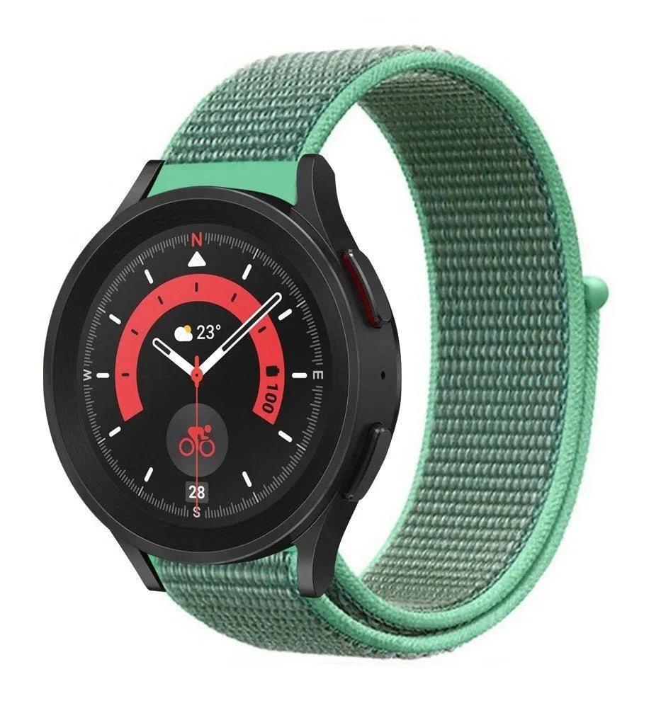 Nylon Strap, mint, on a watch, 3/4 front view