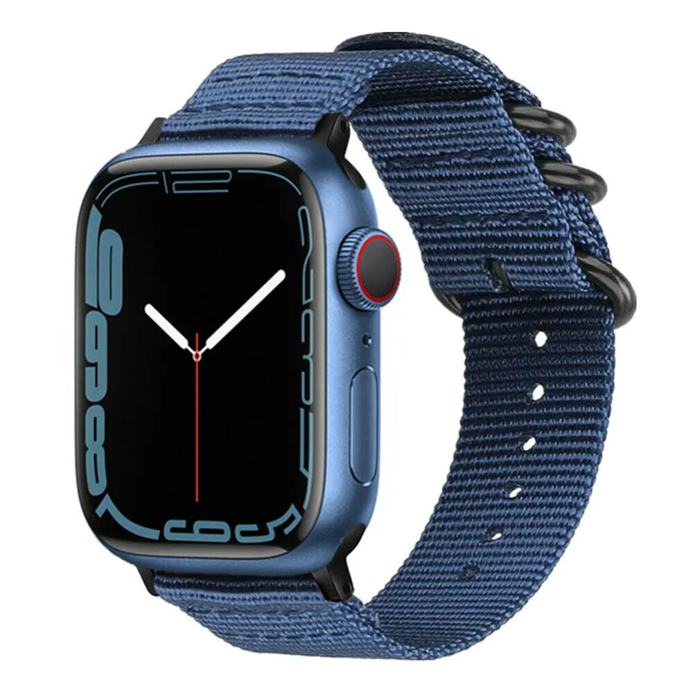 apple-nylon-gesp-band-blauw