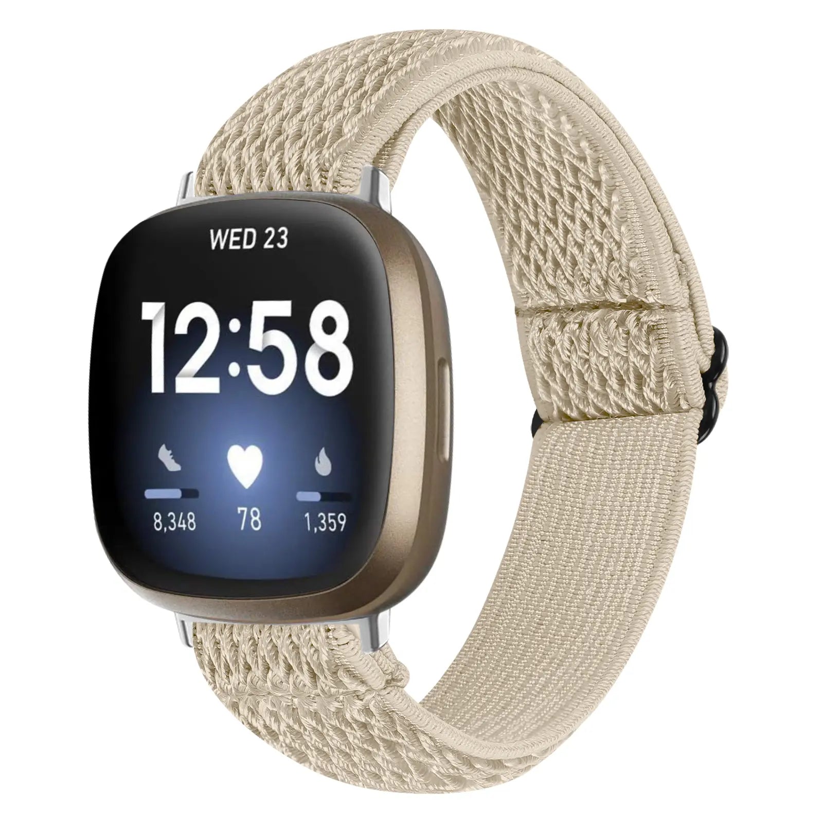 Fitbit Versa 4 Elastic Strap (Beige)