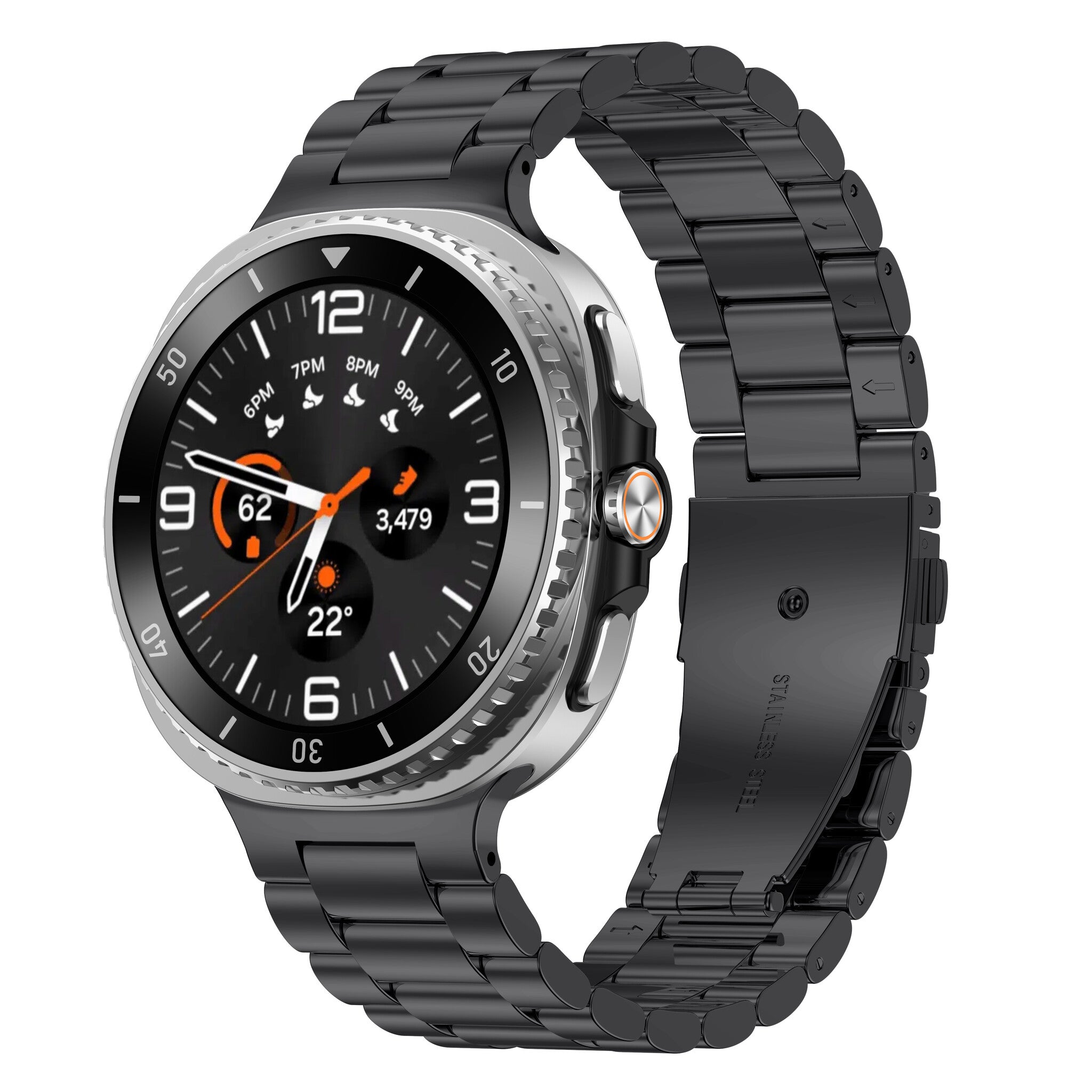 Samsung Galaxy Watch 9 - 44mm Steel Strap (Black)