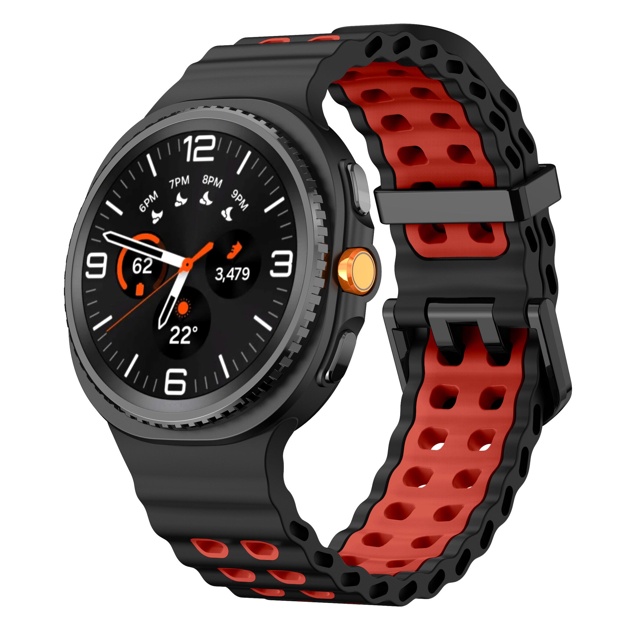 Samsung Galaxy Watch 9 - 44mm Ocean Strap (Black/Red)