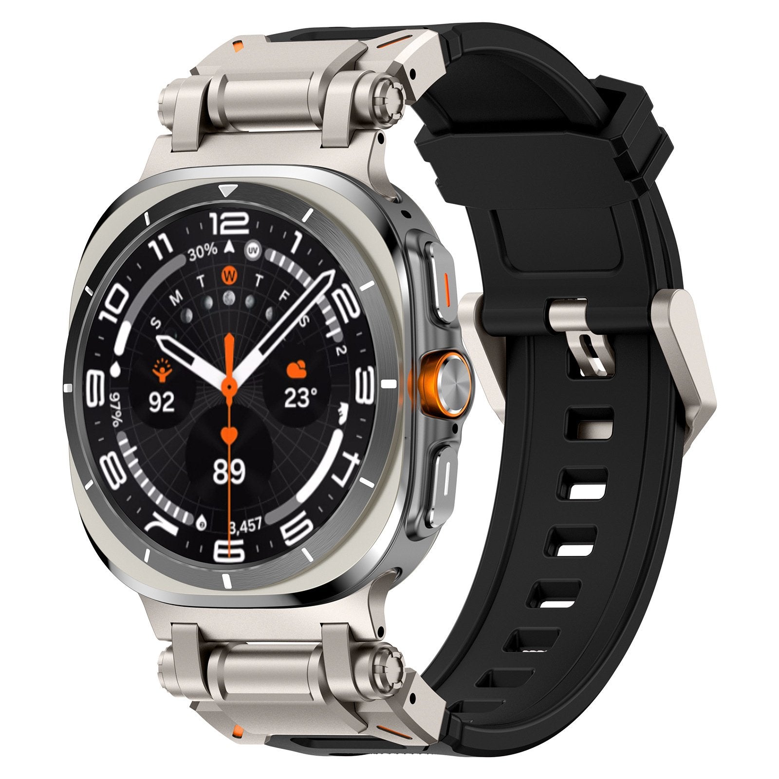 Samsung Galaxy Watch Ultra 'Explorer' TPU Strap (Black with Titanium)
