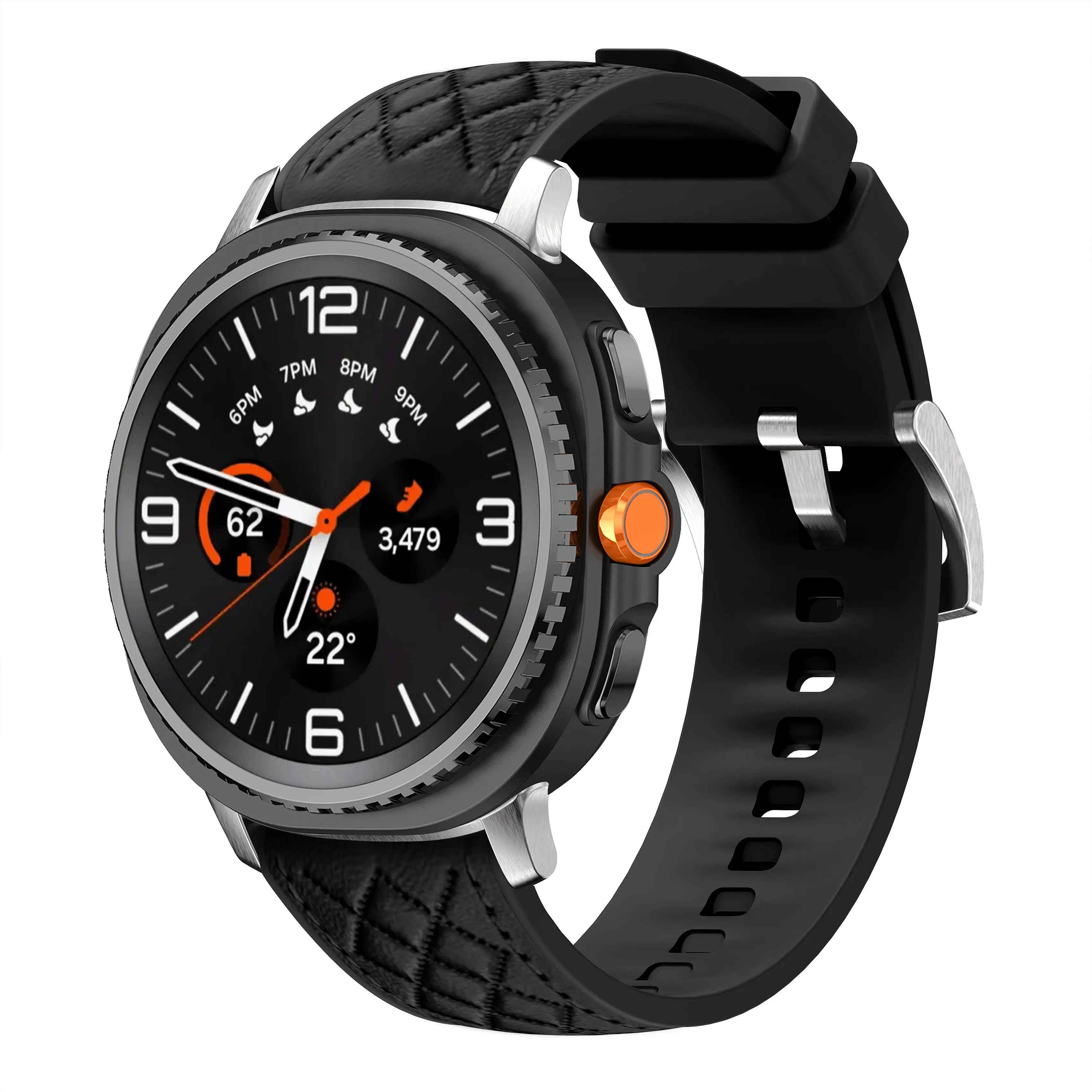 Samsung Galaxy Watch 9 - 40mm Diamond Leather Hybrid Strap (Black)