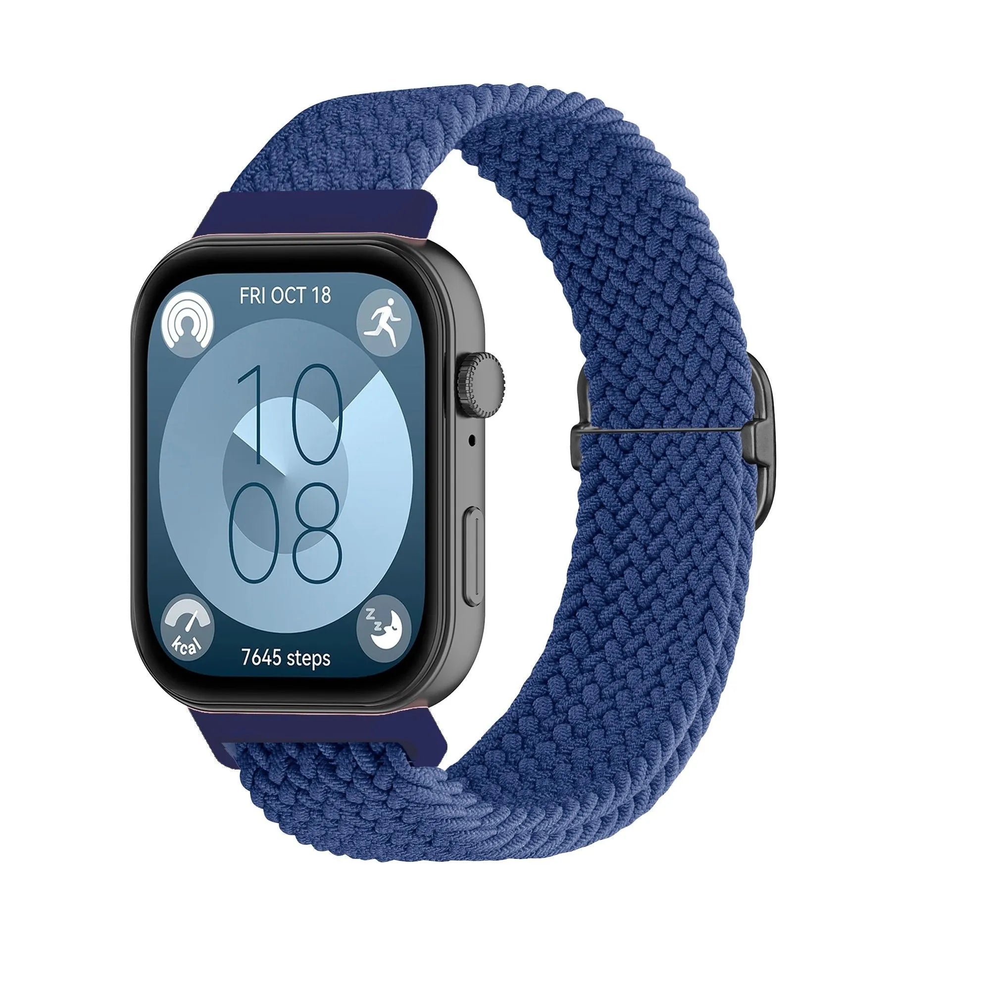Nylon Adjustable Braided Strap, on a watch, 3/4 front view