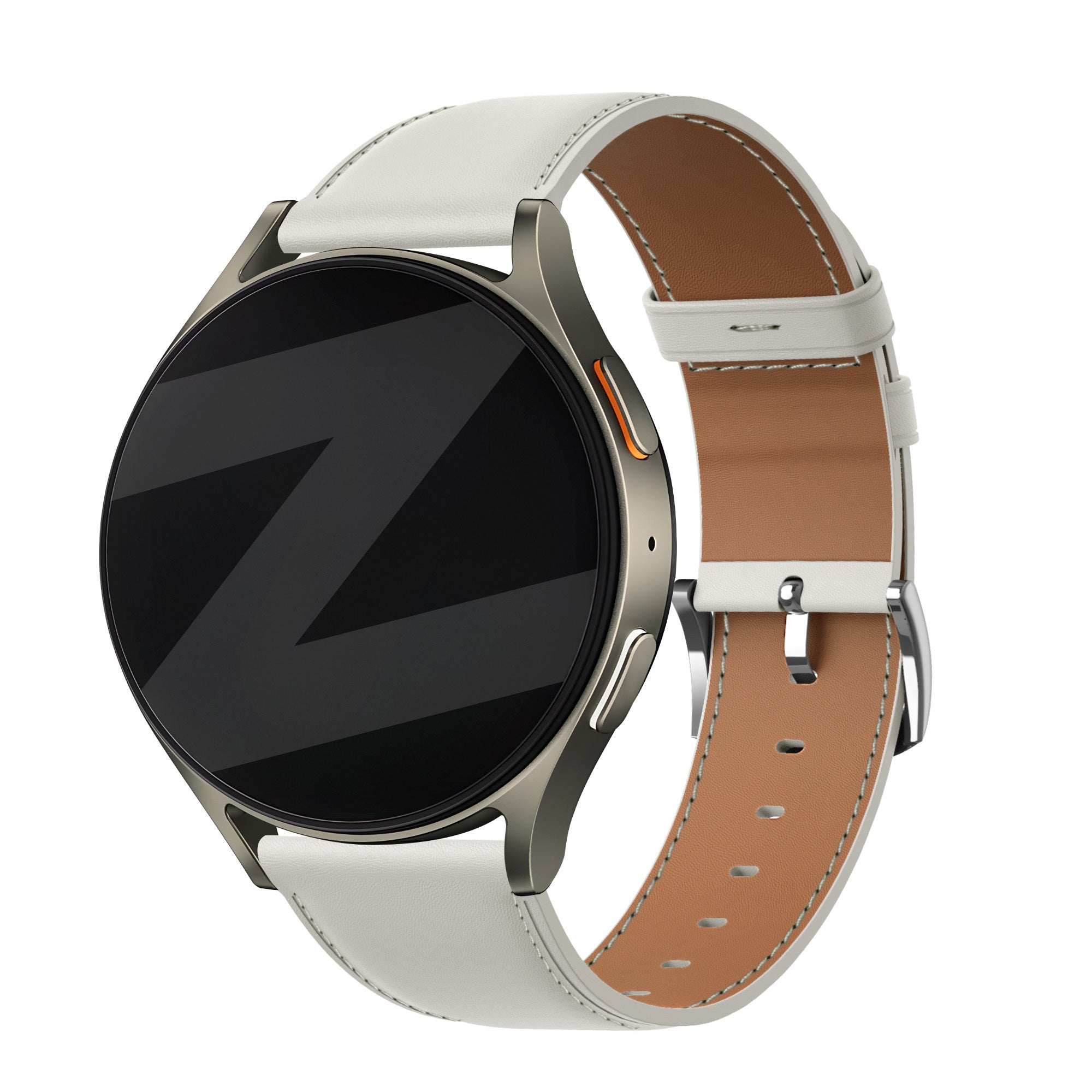 Bandz Huawei Watch 5 - 42mm Leather Strap 'Easy Fit' (White)