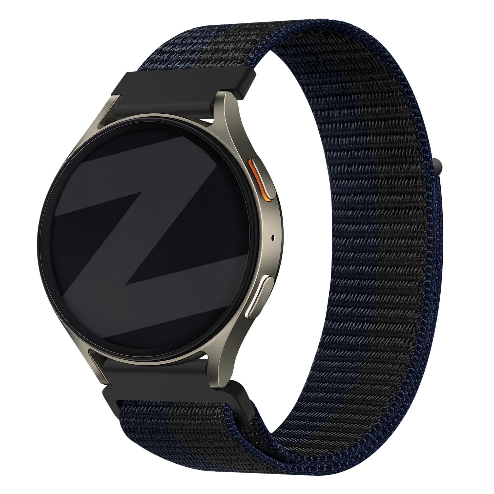 Bandz Samsung Galaxy Watch 3 41mm Nylon Strap 'Easy Fit' (Black/Blue)