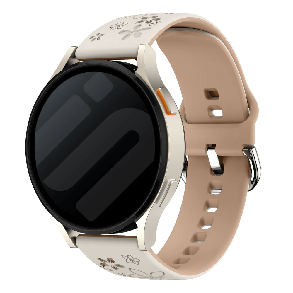 Oppo Watch X2 Mini Flower Silicone Strap (Starlight/Beige)