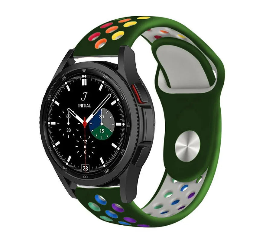 Silicone Sport Strap, on a watch, 3/4 front view