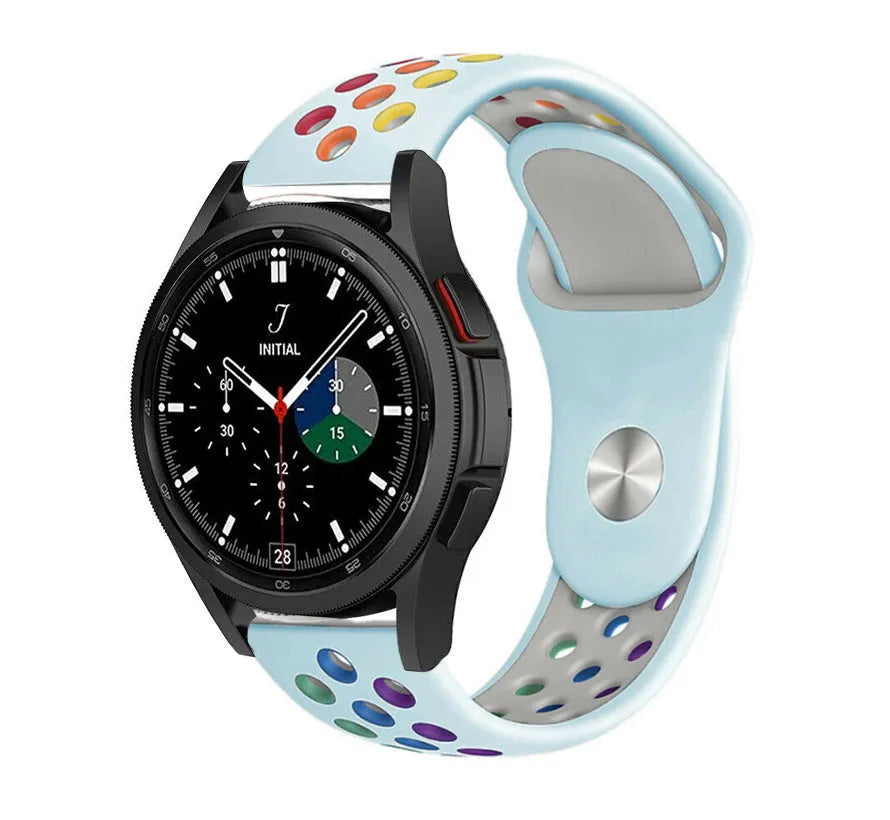 Silicone Sport Strap, on a watch, 3/4 front view