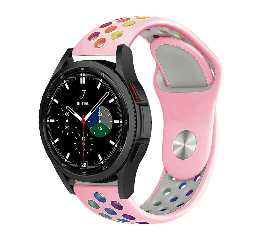 Silicone Sport Strap, on a watch, 3/4 front view