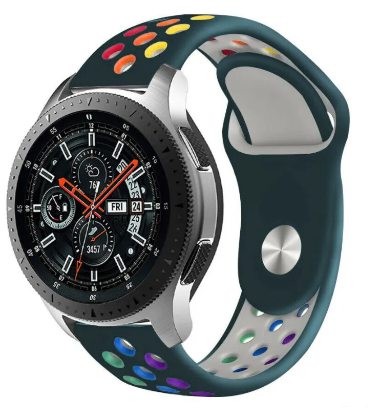Silicone Sport Strap, on a watch, 3/4 front view