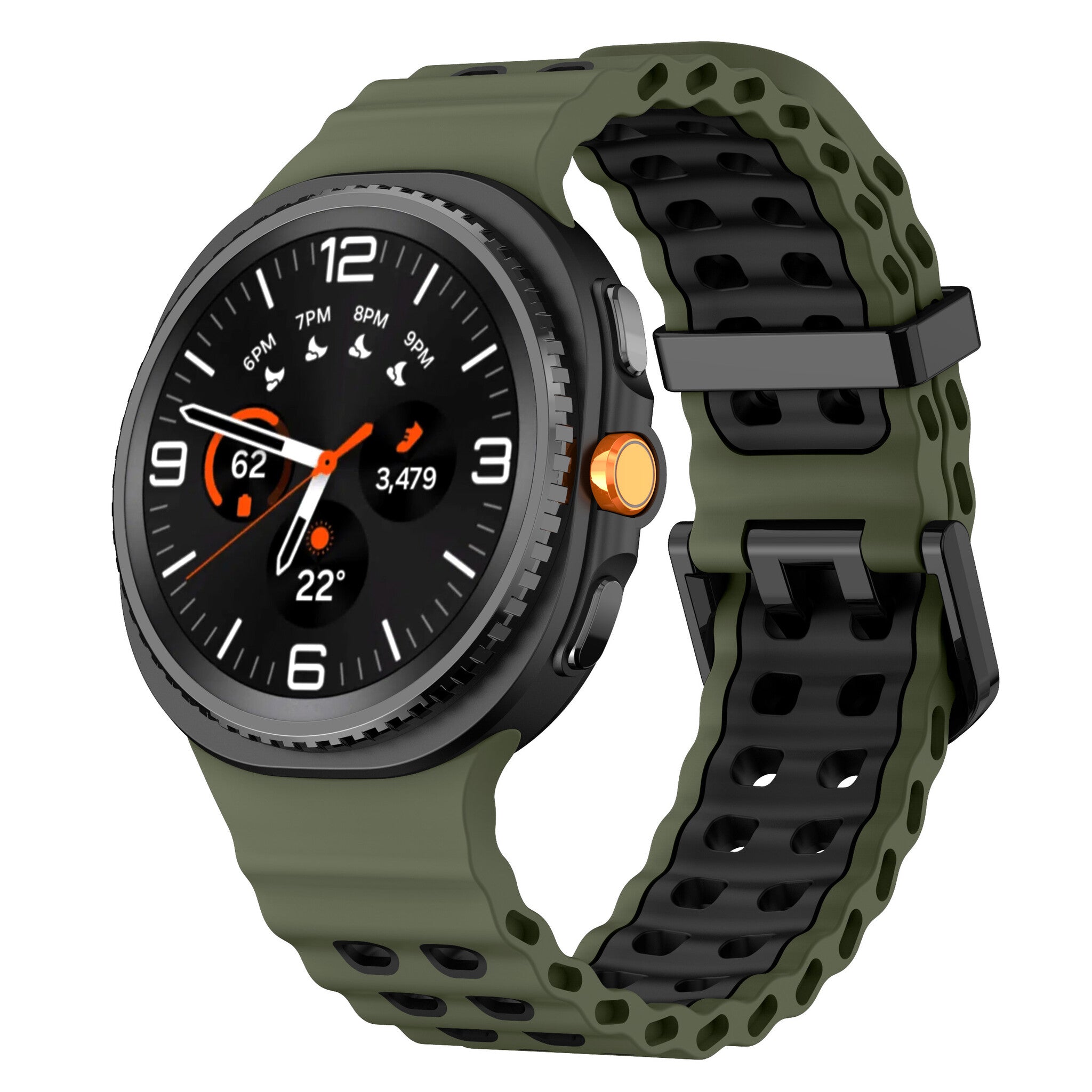 Samsung Galaxy Watch 9 - 44mm Ocean Strap (Olive Green/Black)