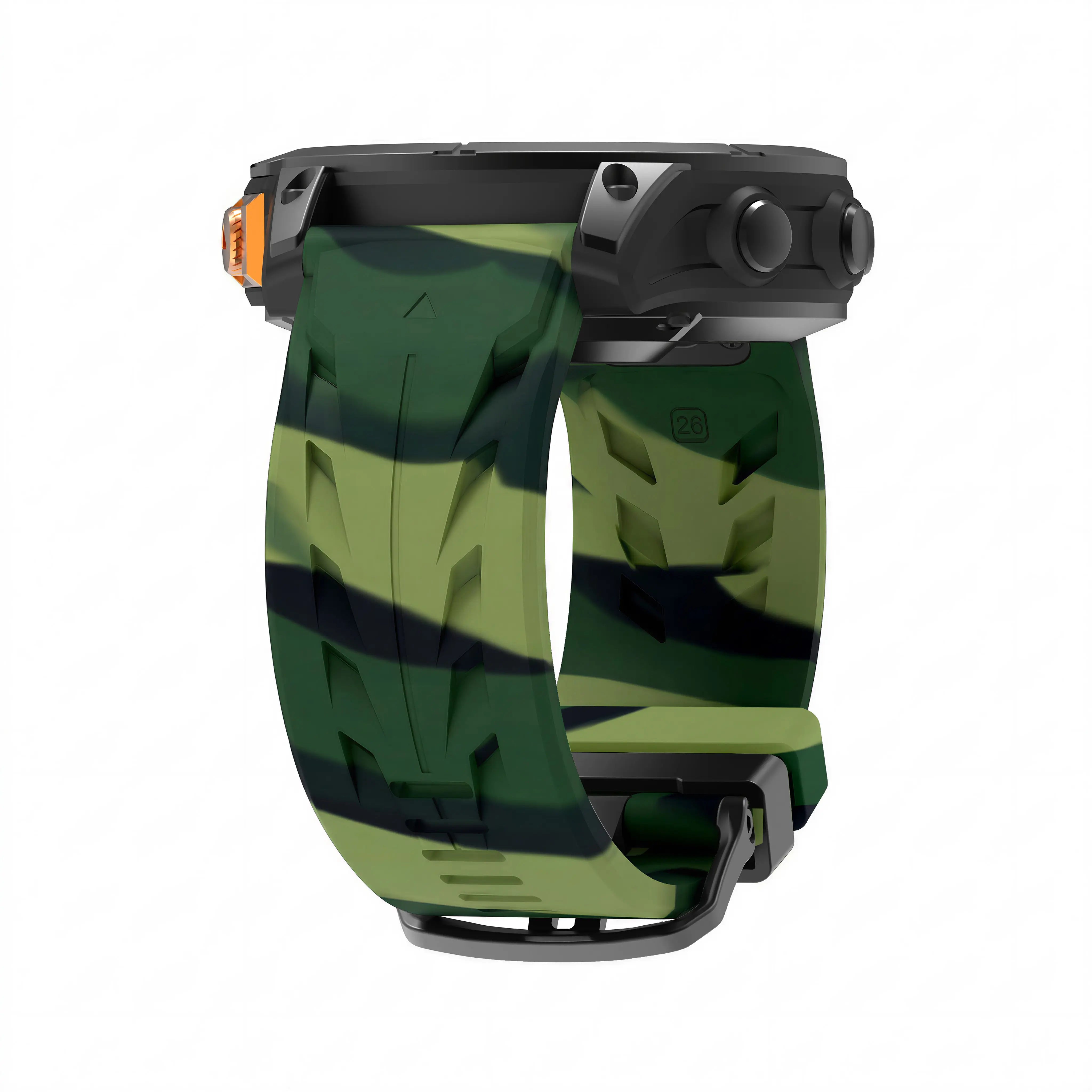 Garmin Quatix 3/6x/7x Race Silicone Strap (Green Camouflage)