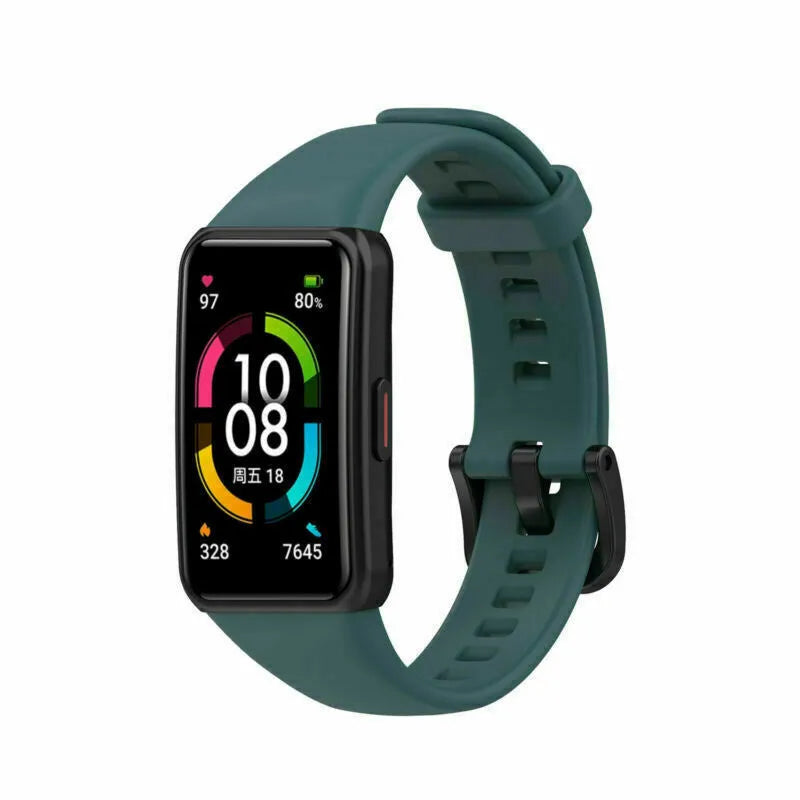 Silicone Strap, on a watch, 3/4 front view