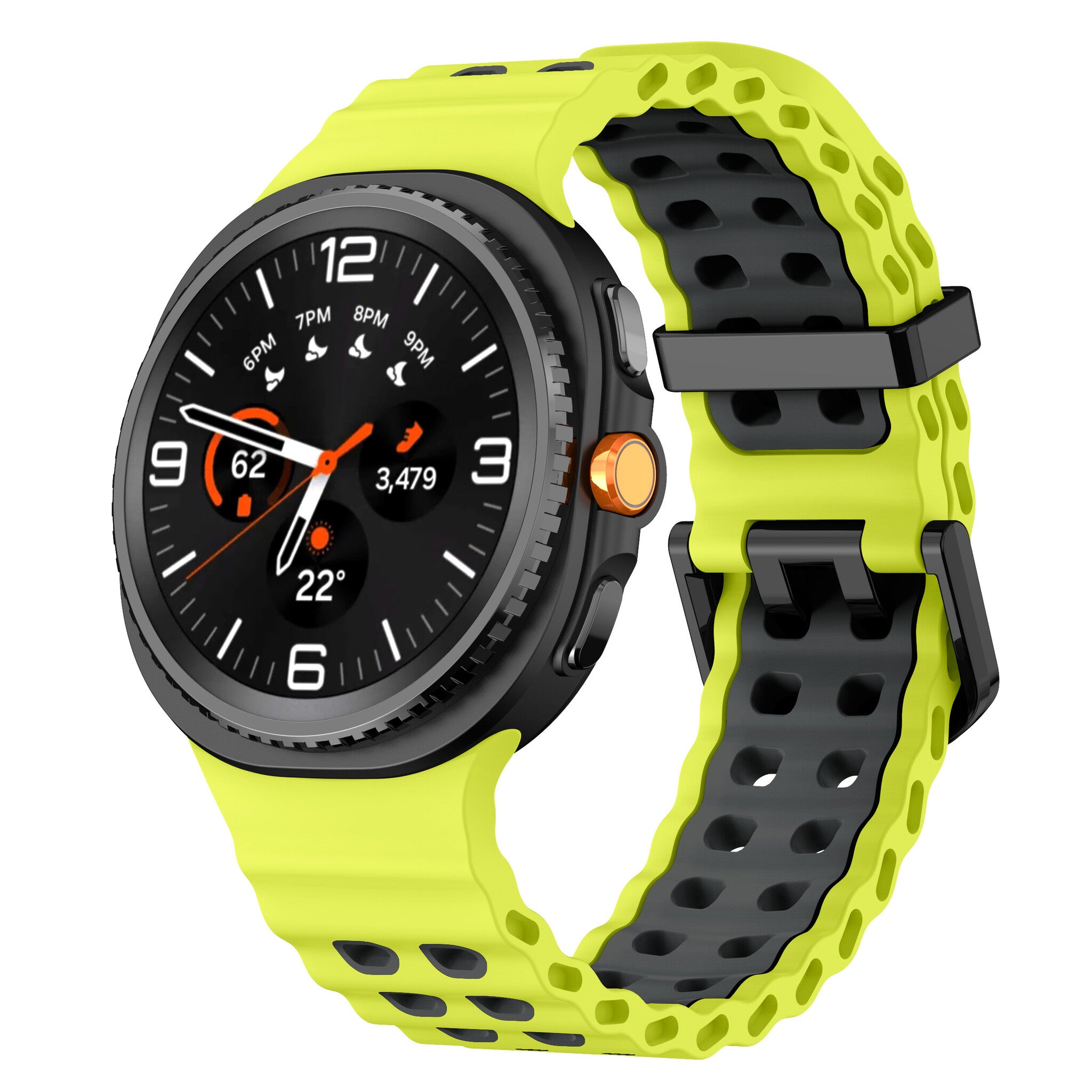 Samsung Galaxy Watch 9 - 44mm Ocean Strap (Lime/Dark Grey)