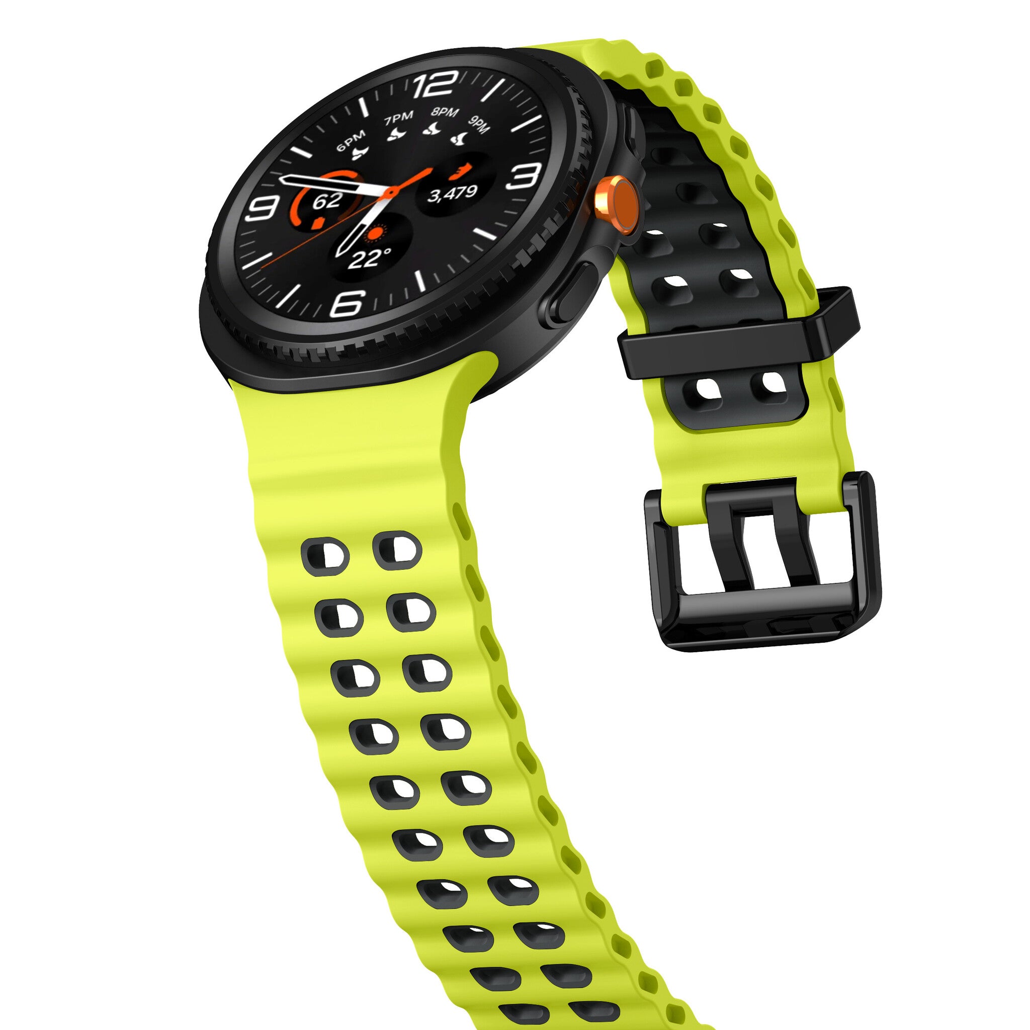 Samsung Galaxy Watch 9 - 44mm Ocean Strap (Lime/Dark Grey)