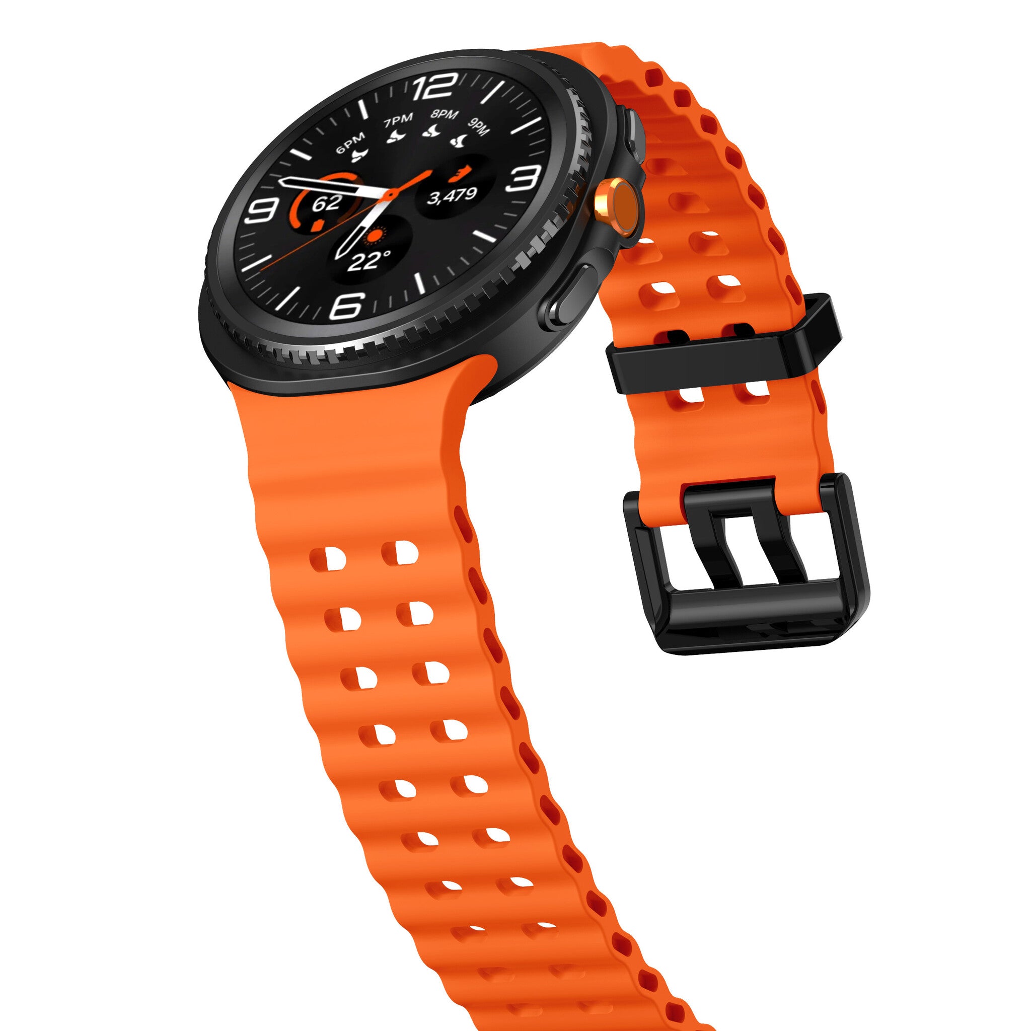 Samsung Galaxy Watch 9 - 44mm Ocean Strap (Orange)