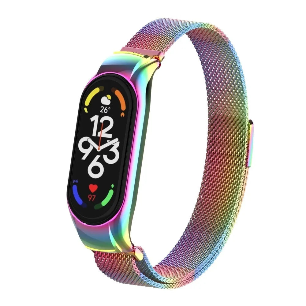 Milanese Strap, on a watch, 3/4 front view