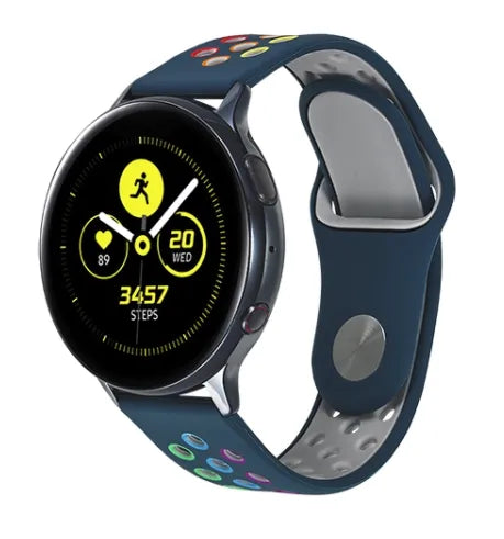 Silicone Sport Strap, on a watch, 3/4 front view