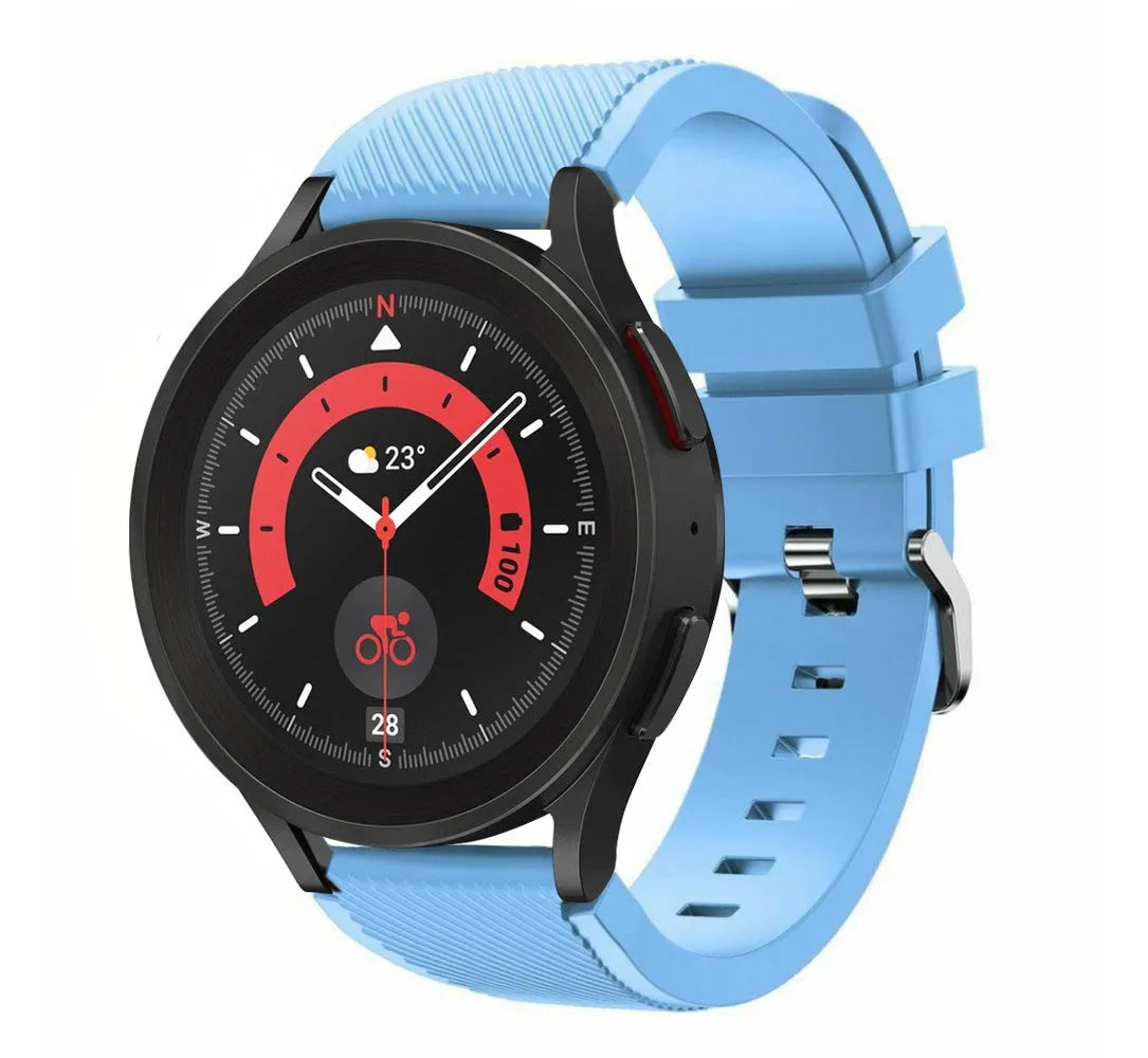 Twill Silicone Strap, on a watch, 3/4 front view