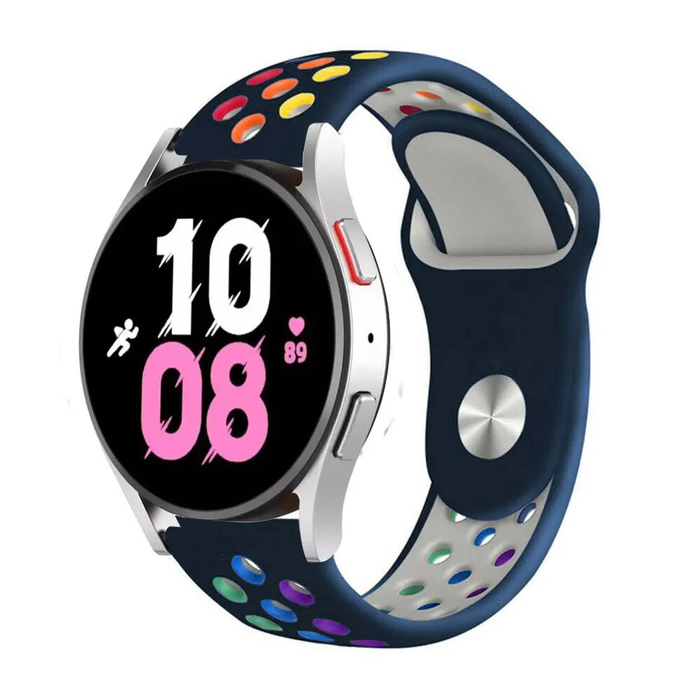 Silicone Sport Strap, on a watch, 3/4 front view