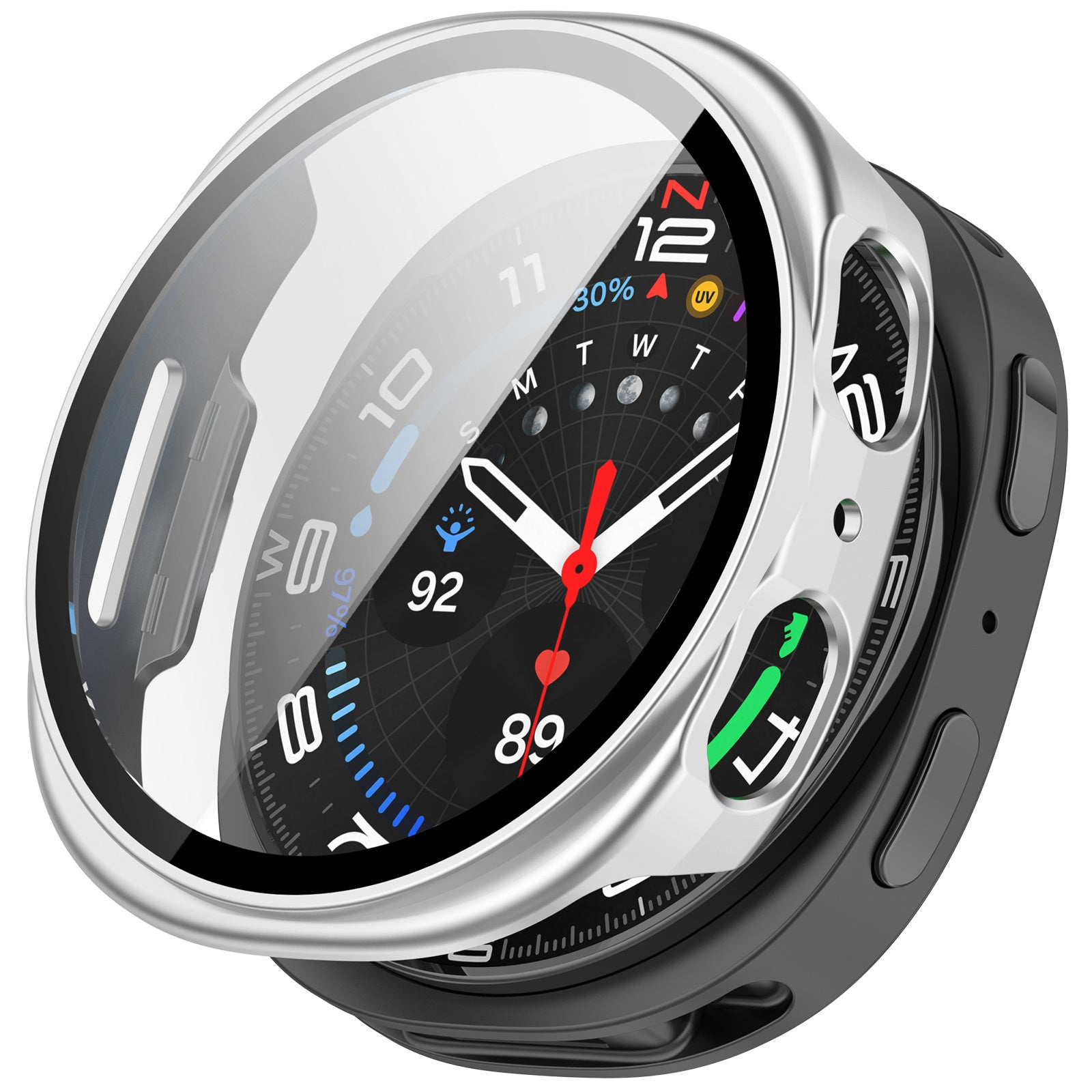 Samsung Galaxy Watch 8 - 44mm Hard Case with Glass (Silver)