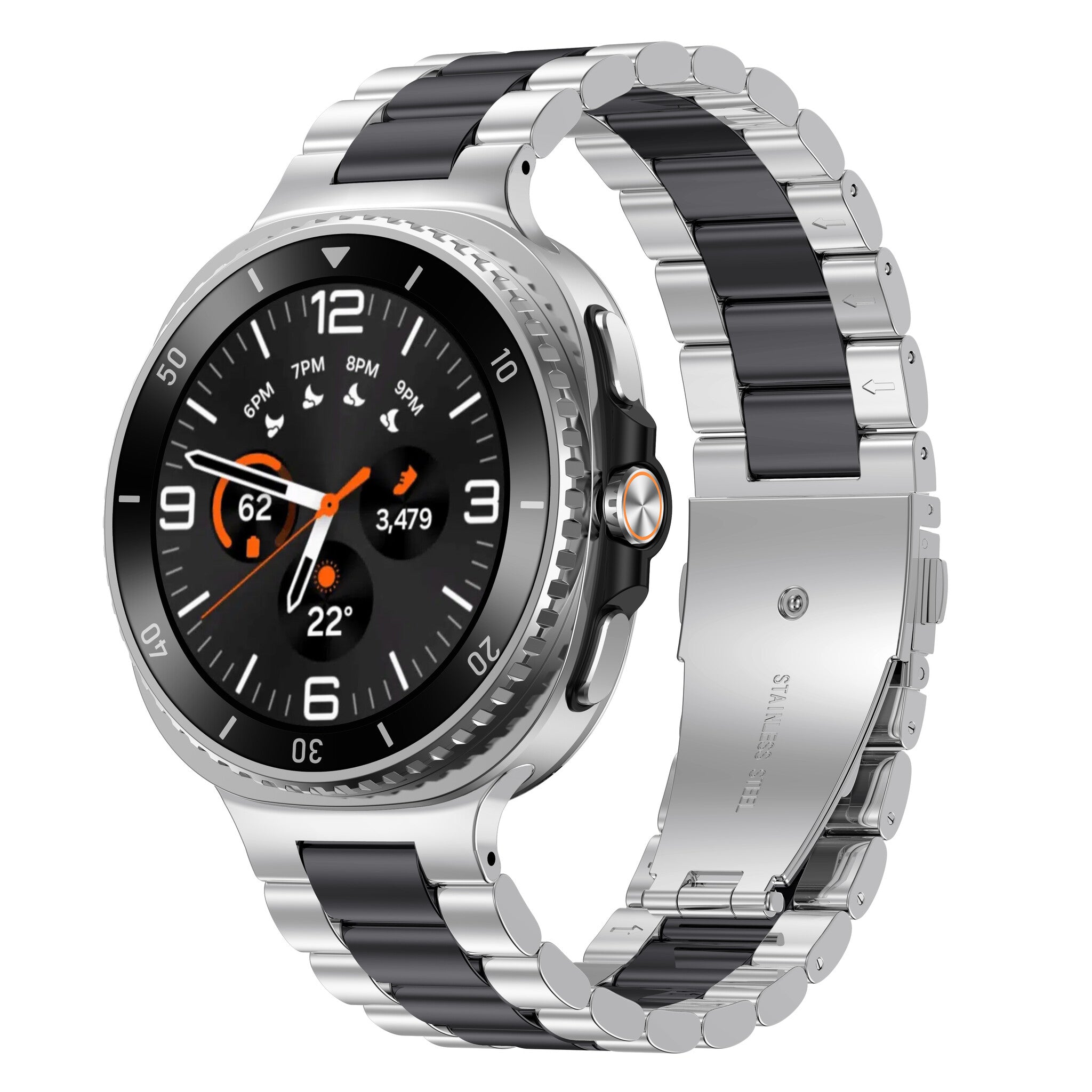 Samsung Galaxy Watch 9 - 40mm Steel Strap (Silver/Black)