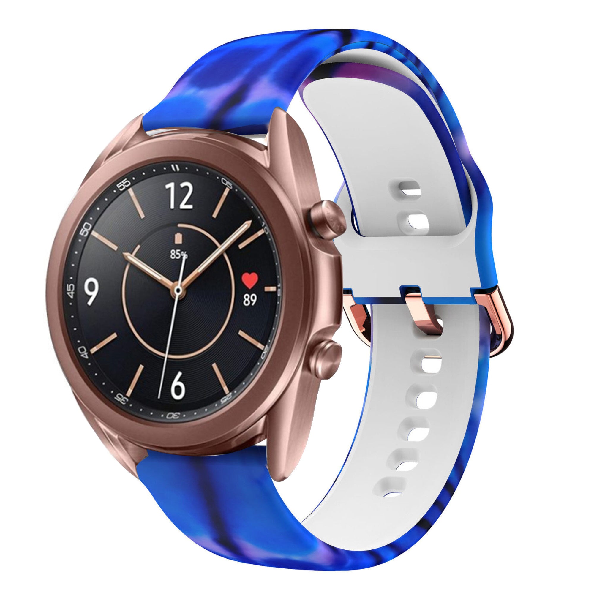 Print Silicone Strap, on a watch, 3/4 front view