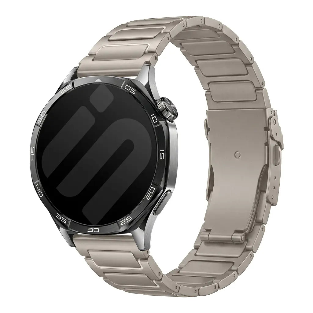 Turtle Titanium Strap, on a watch, 3/4 front view