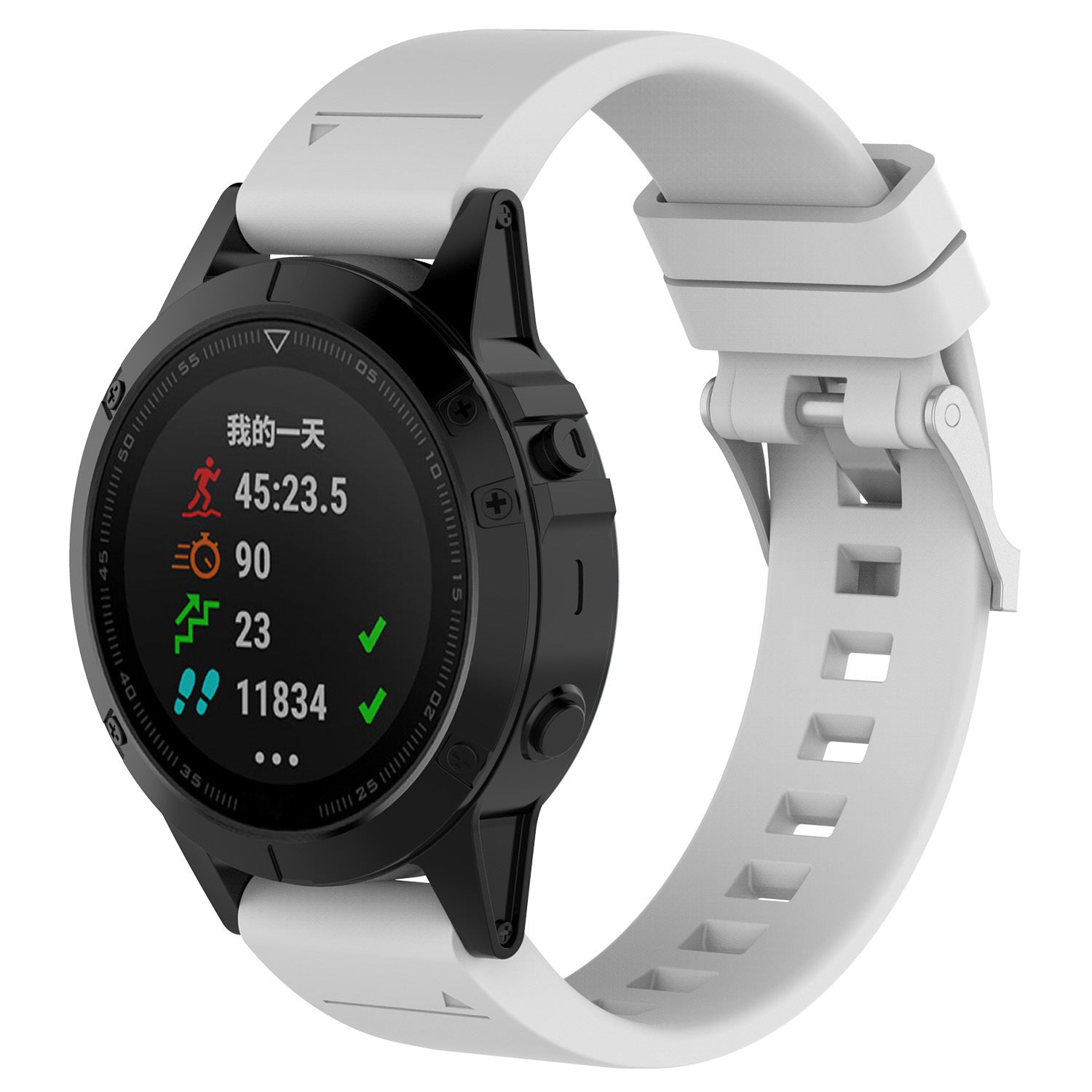 Garmin Fenix 7s Glossy Silicone Strap (White)