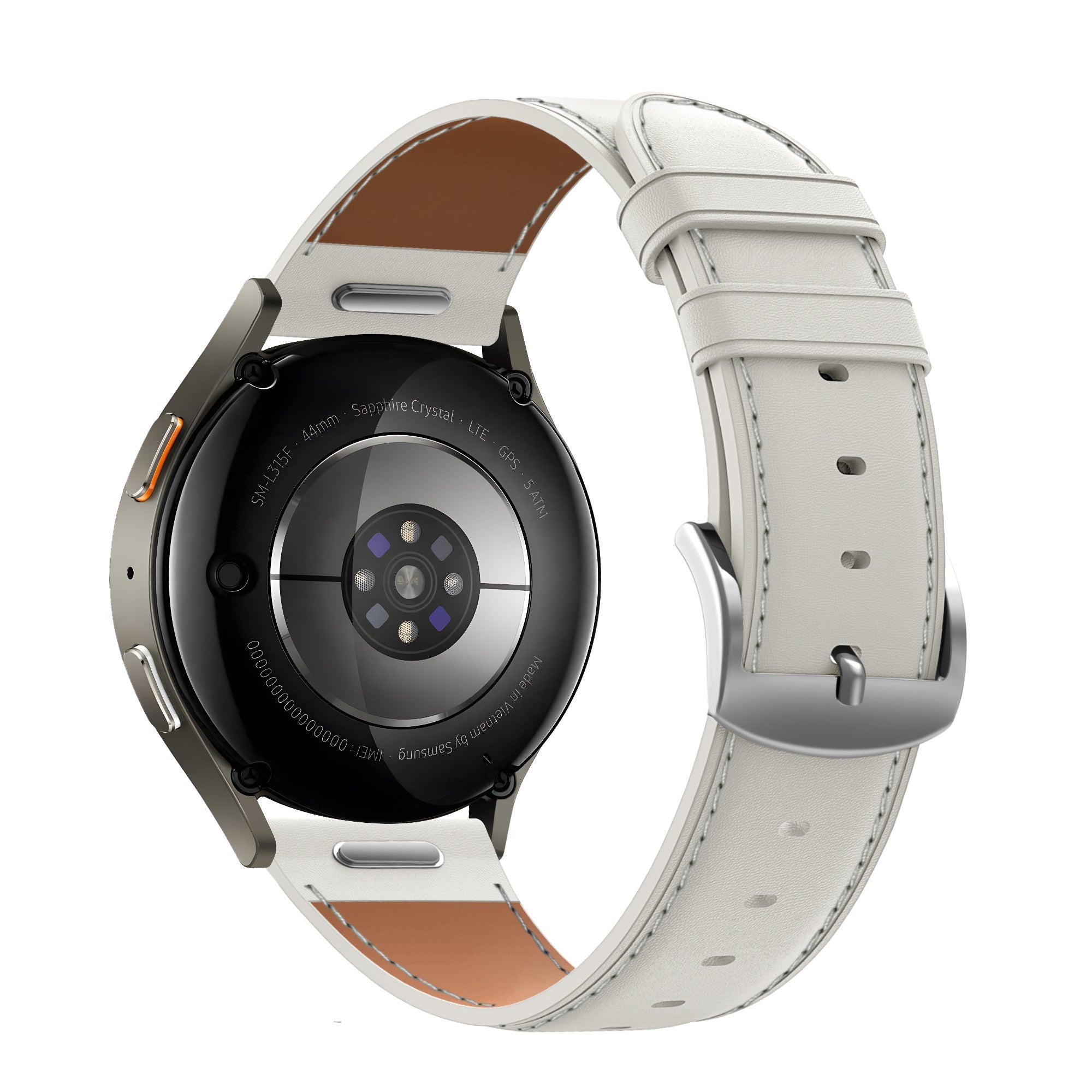 Bandz Huawei Watch GT 5 Pro - 42mm Leather Strap 'Easy Fit' (White)