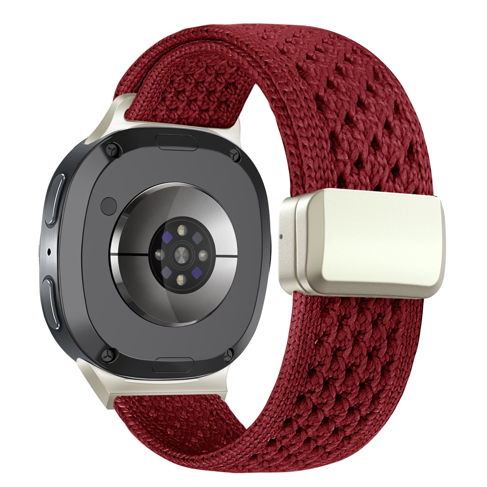 Bandz Samsung Galaxy Watch 9 - 44mm Vintage Nylon Strap (Wine Red)