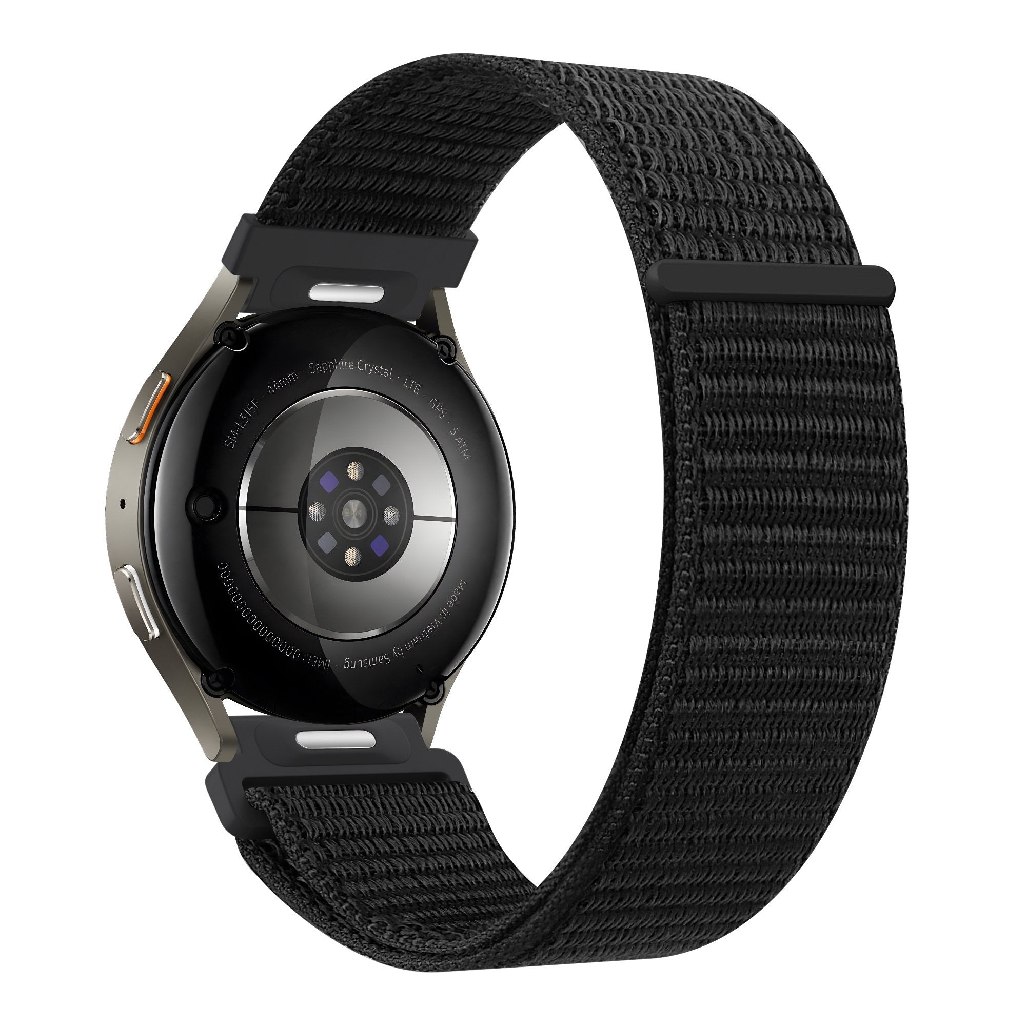 Bandz Samsung Galaxy Watch 4 Classic 46mm Nylon Strap 'Easy Fit' (Black)