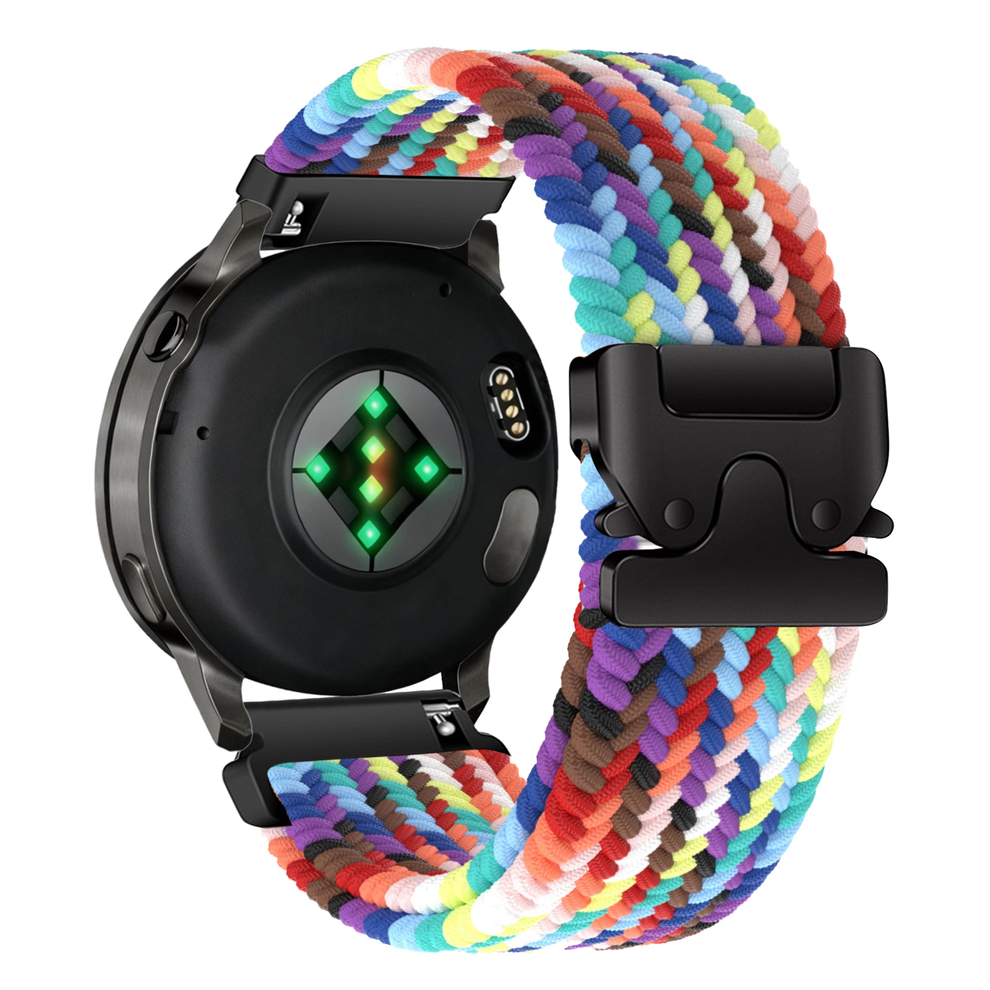 Bandz Garmin Venu 4 - 41mm Braided Strap 'Parachute' (Rainbow)