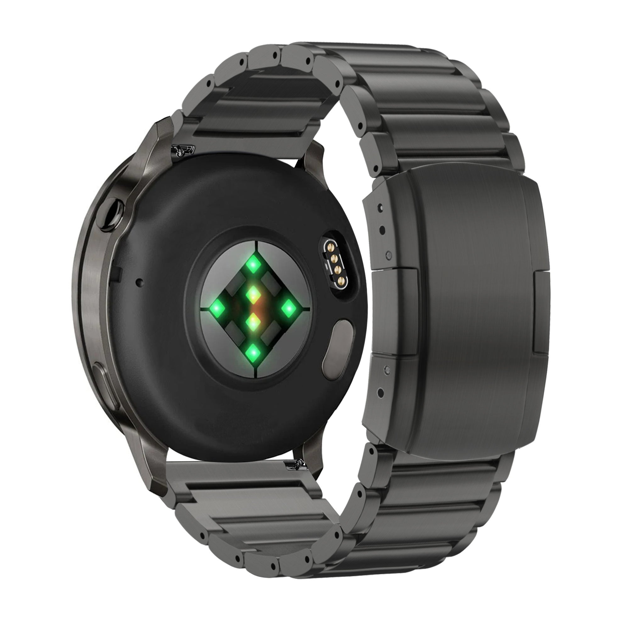 Bandz Garmin Venu 2 Plus Titanium Link Strap (Black)