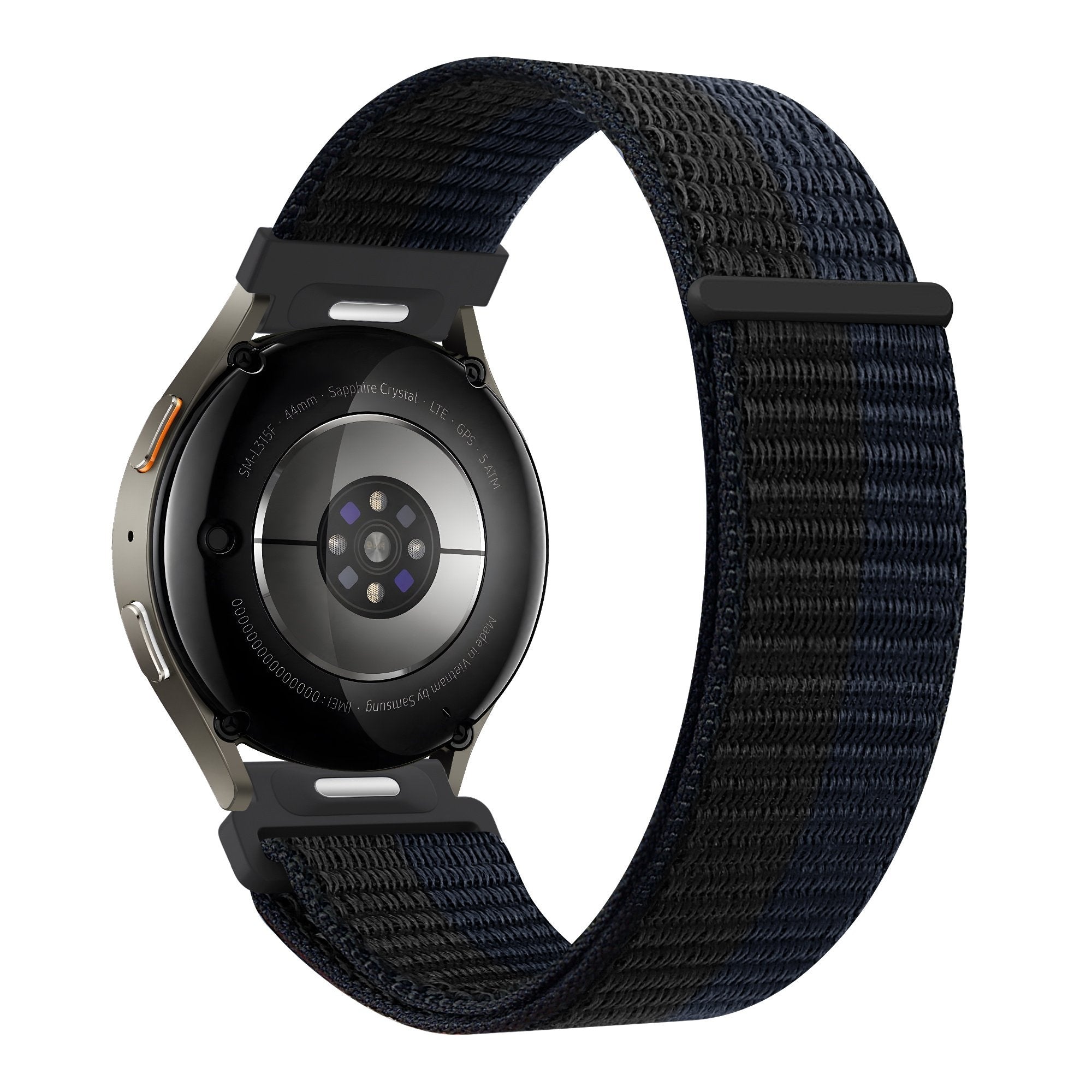 Bandz Samsung Galaxy Watch 3 45mm Nylon Strap 'Easy Fit' (Black/Blue)