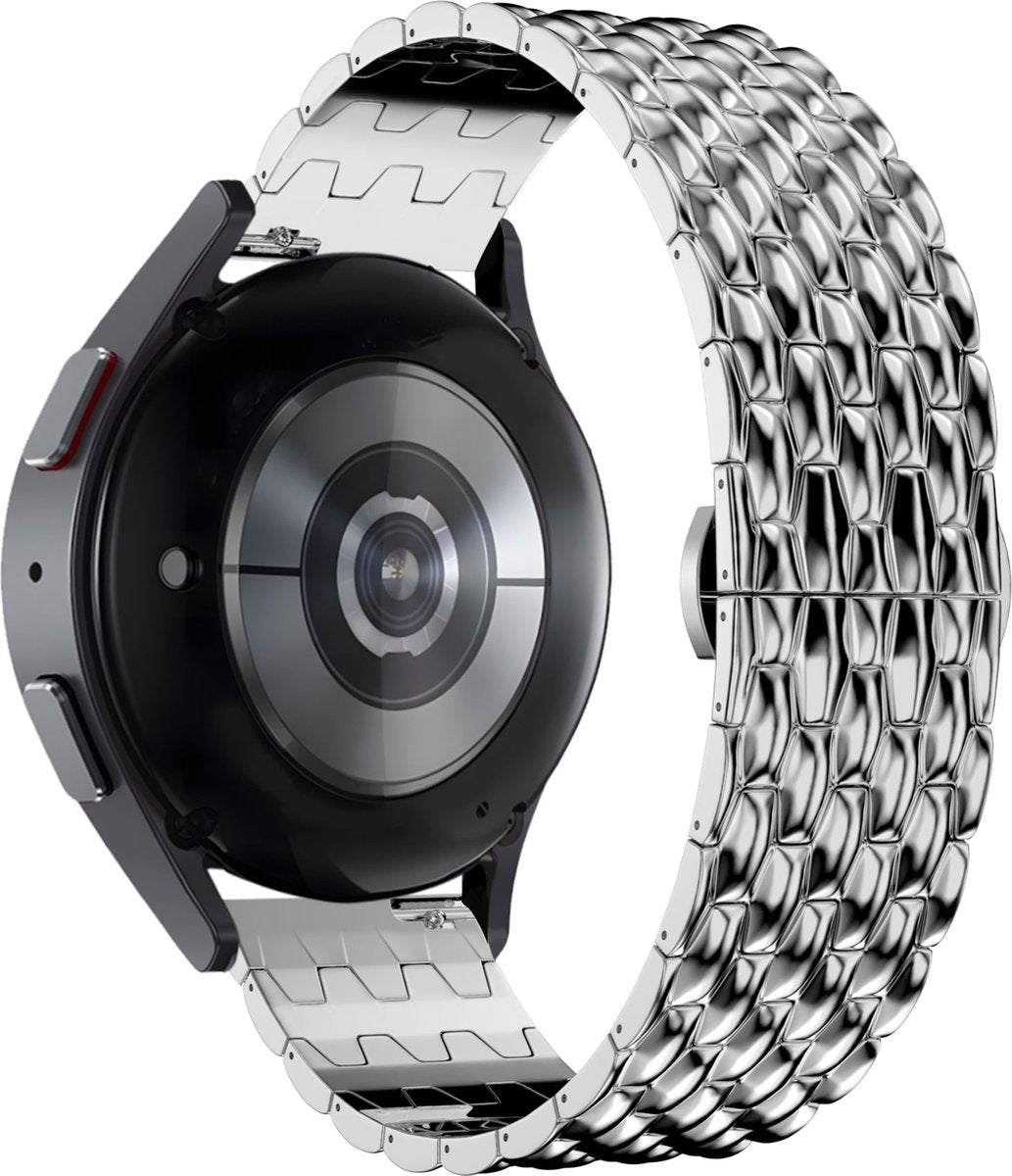 Bandz universeel 20mm Steel Strap 'Dragon' (Silver)