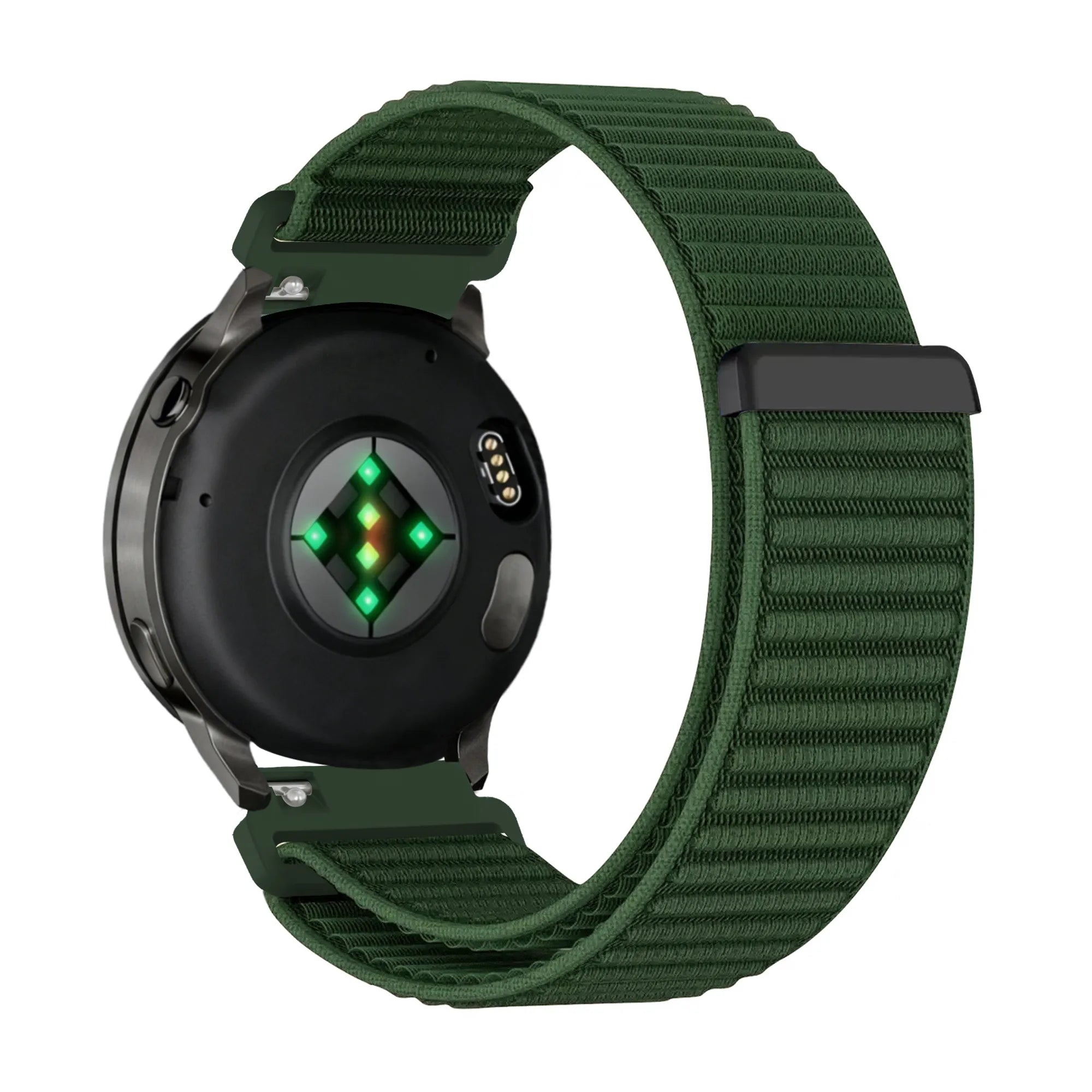 Bandz Garmin Forerunner 570 - 47mm Nylon Strap 'Wave' (Dark Green)