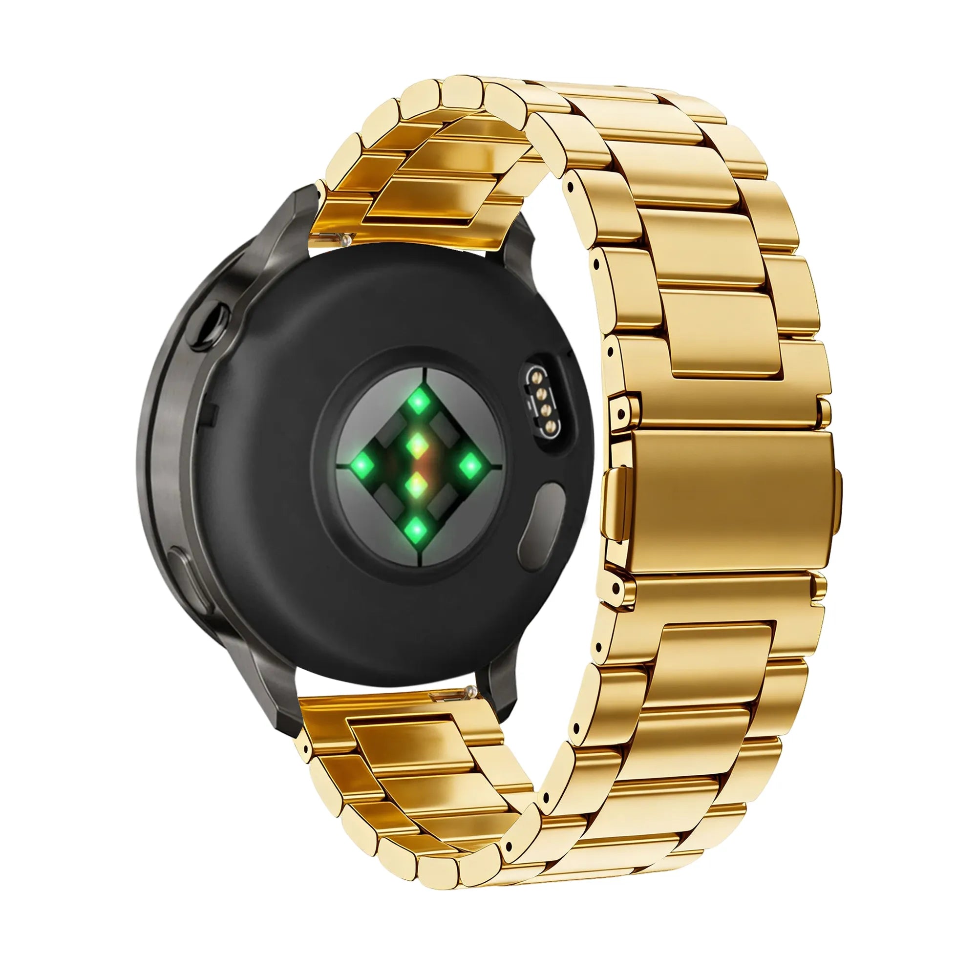 Steel Strap 'Classic', gold, on a watch, 3/4 rear view