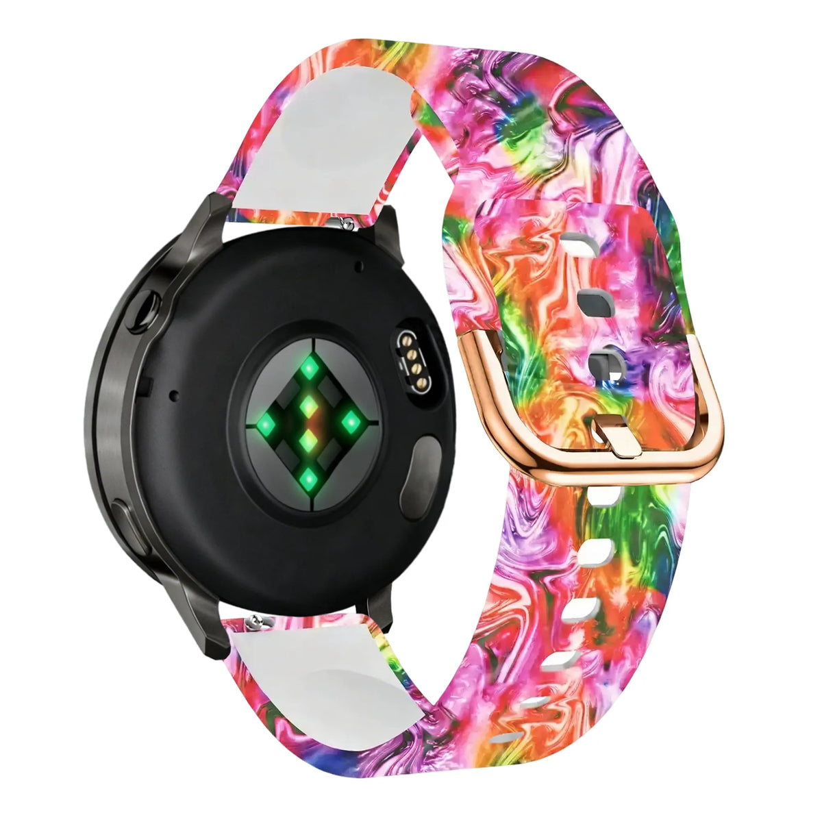 Silicone Strap, on a watch, 3/4 rear view