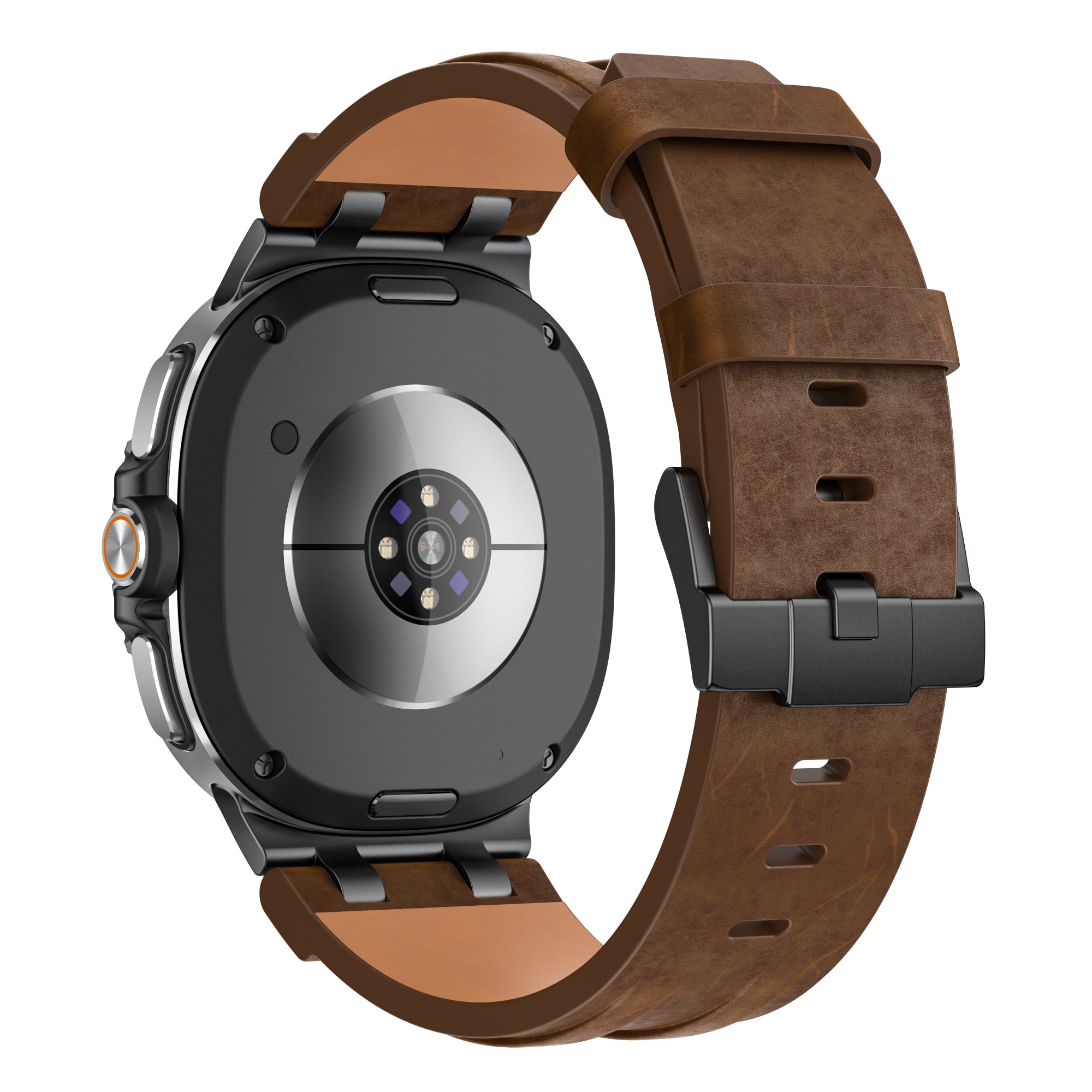Samsung Galaxy Watch 9 - 44mm Solid Leather Strap (Dark Brown)