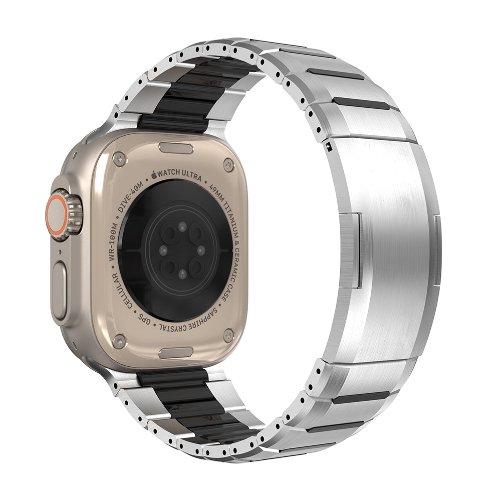 Apple Watch Ultra Steel Hybrid Strap (Titanium/Black)