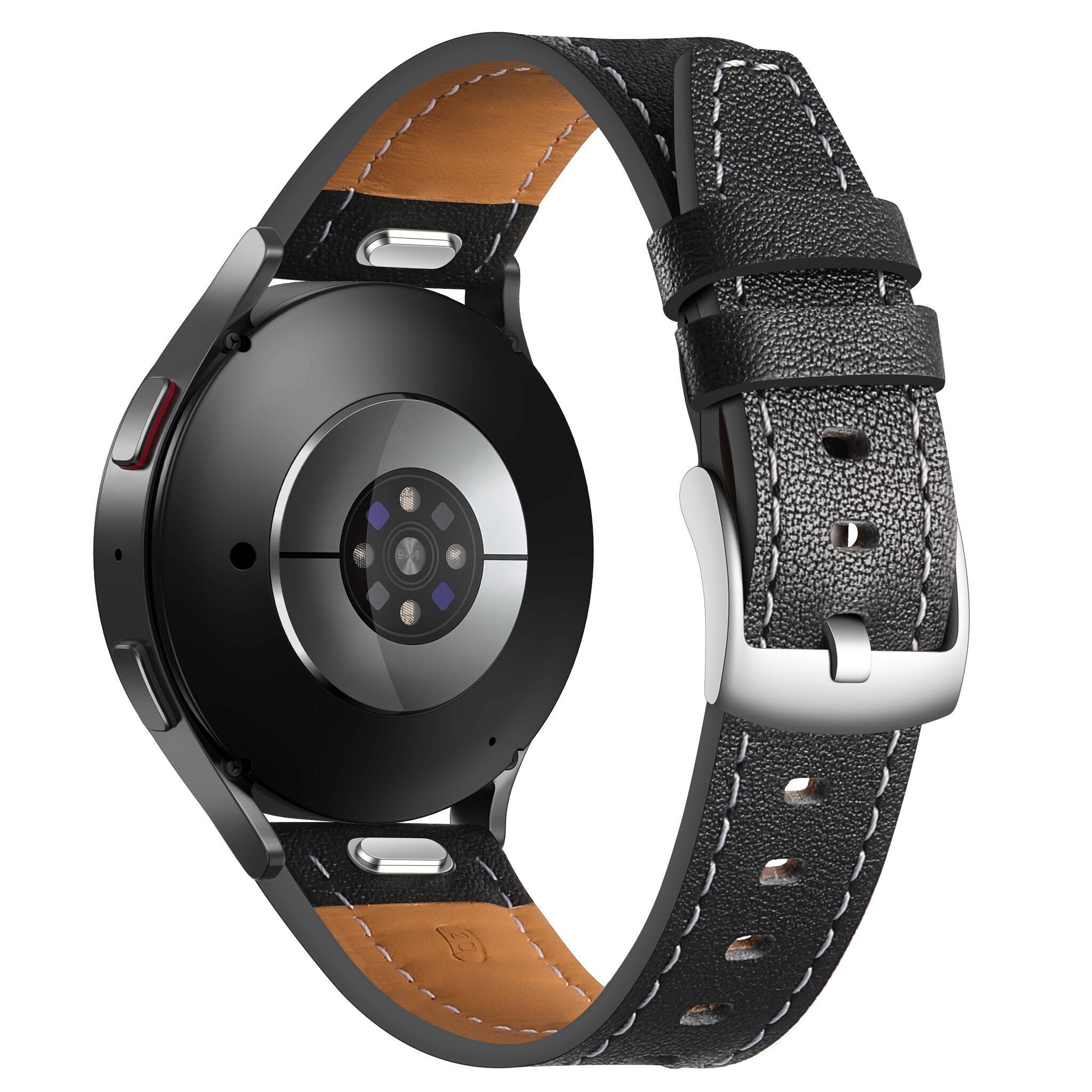 Amazfit Bip 3 (Pro) 'One Push' Leather Strap (Black)