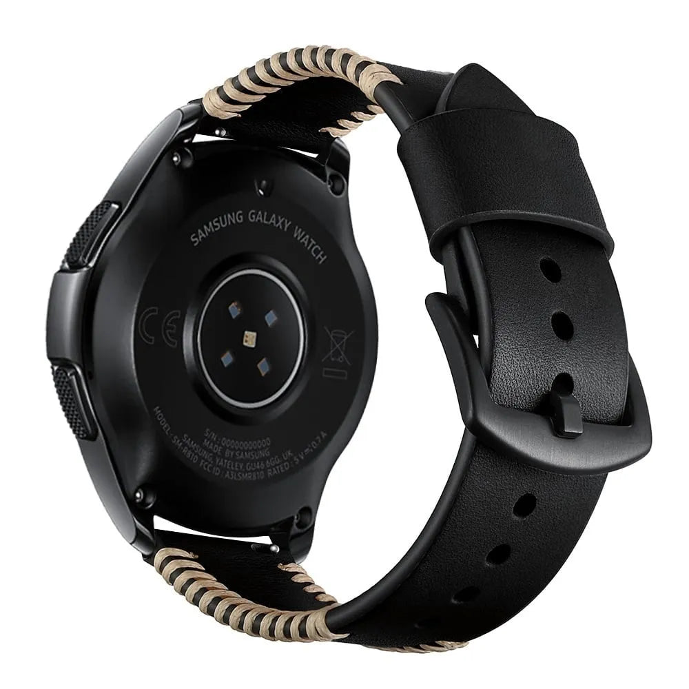 Oppo Watch S Stitched Leather Strap (Black)