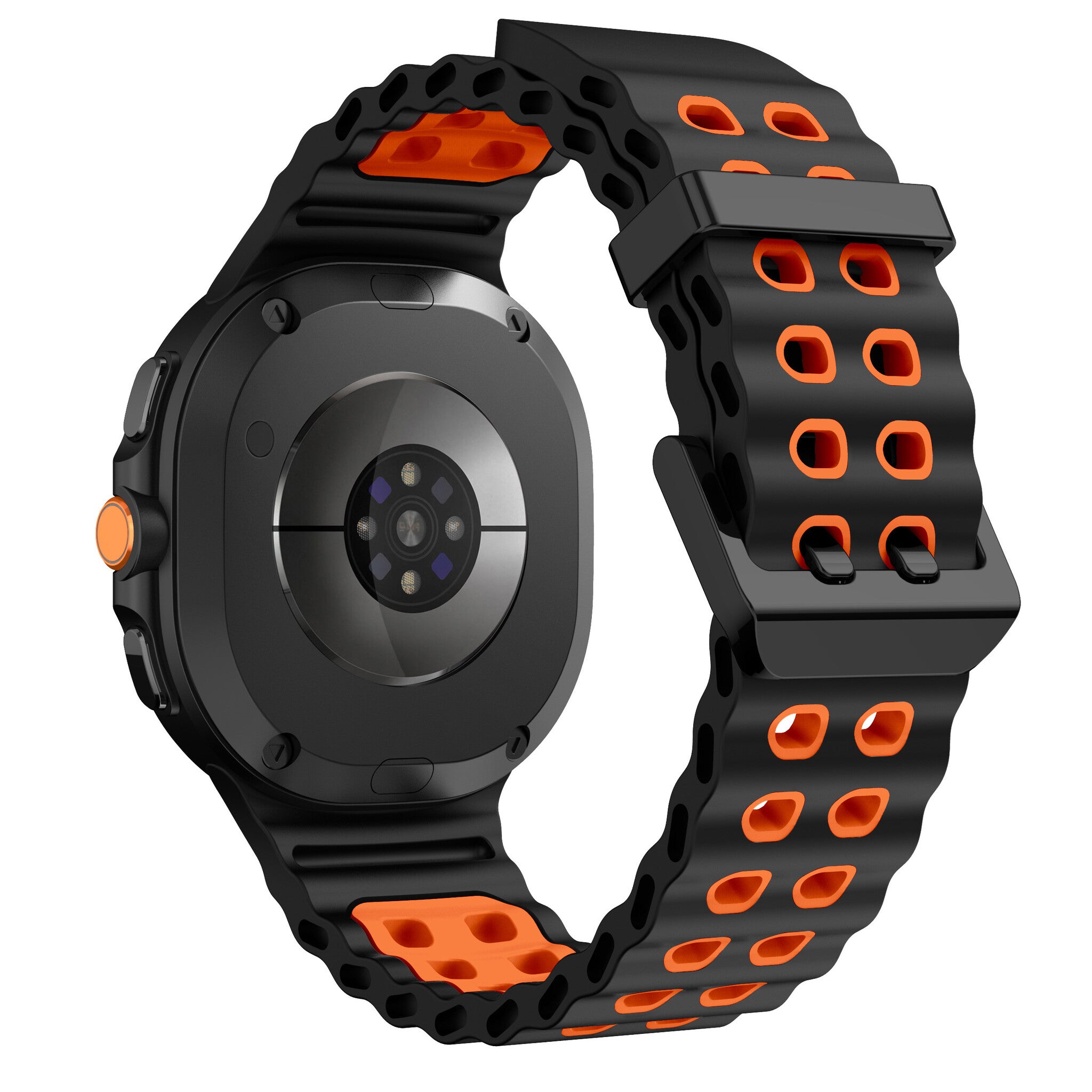 Samsung Galaxy Watch 9 - 44mm Ocean Strap (Black/Orange)