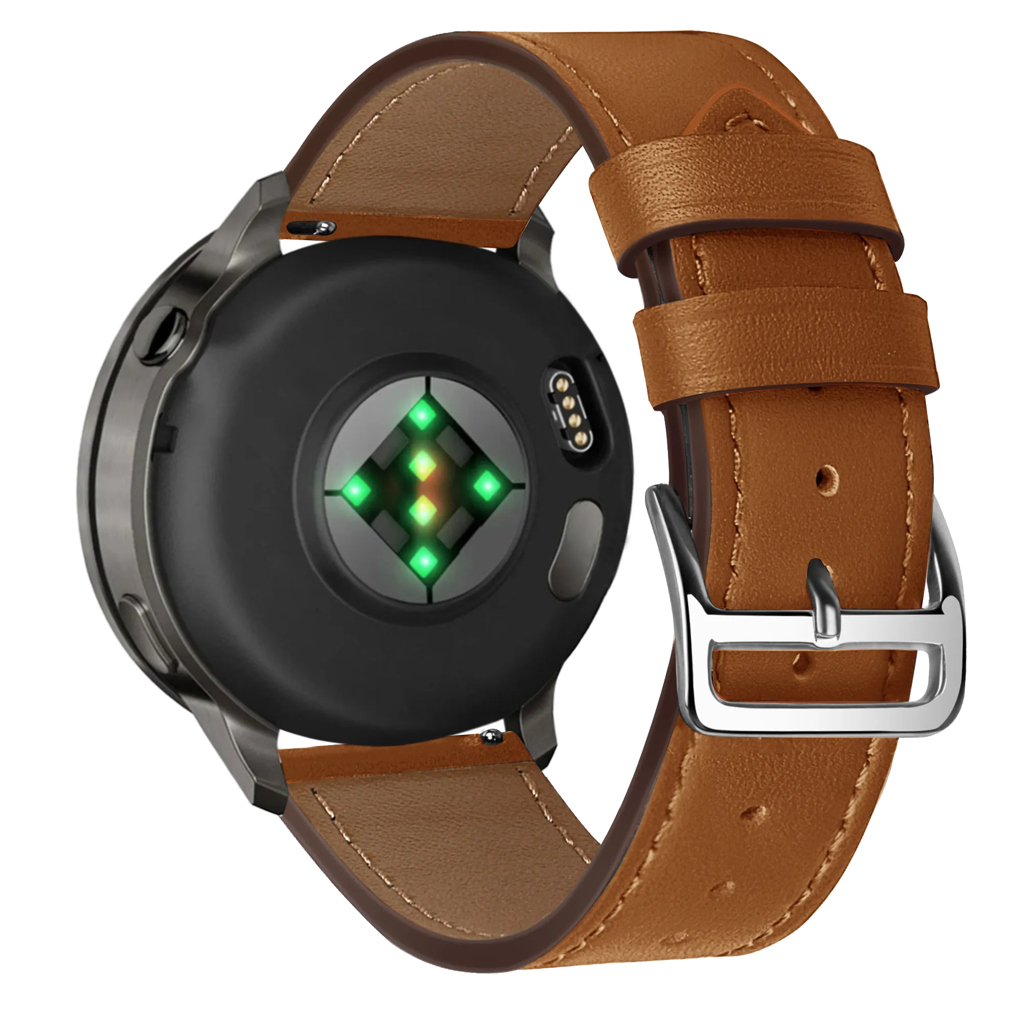 Bandz Garmin Venu 2 Leather Strap 'Deluxe' (Brown)