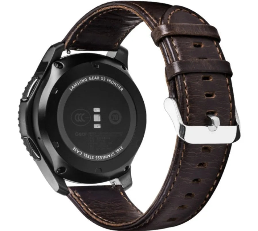 Amazfit Bip U (Pro) Leather Strap (Dark Brown)